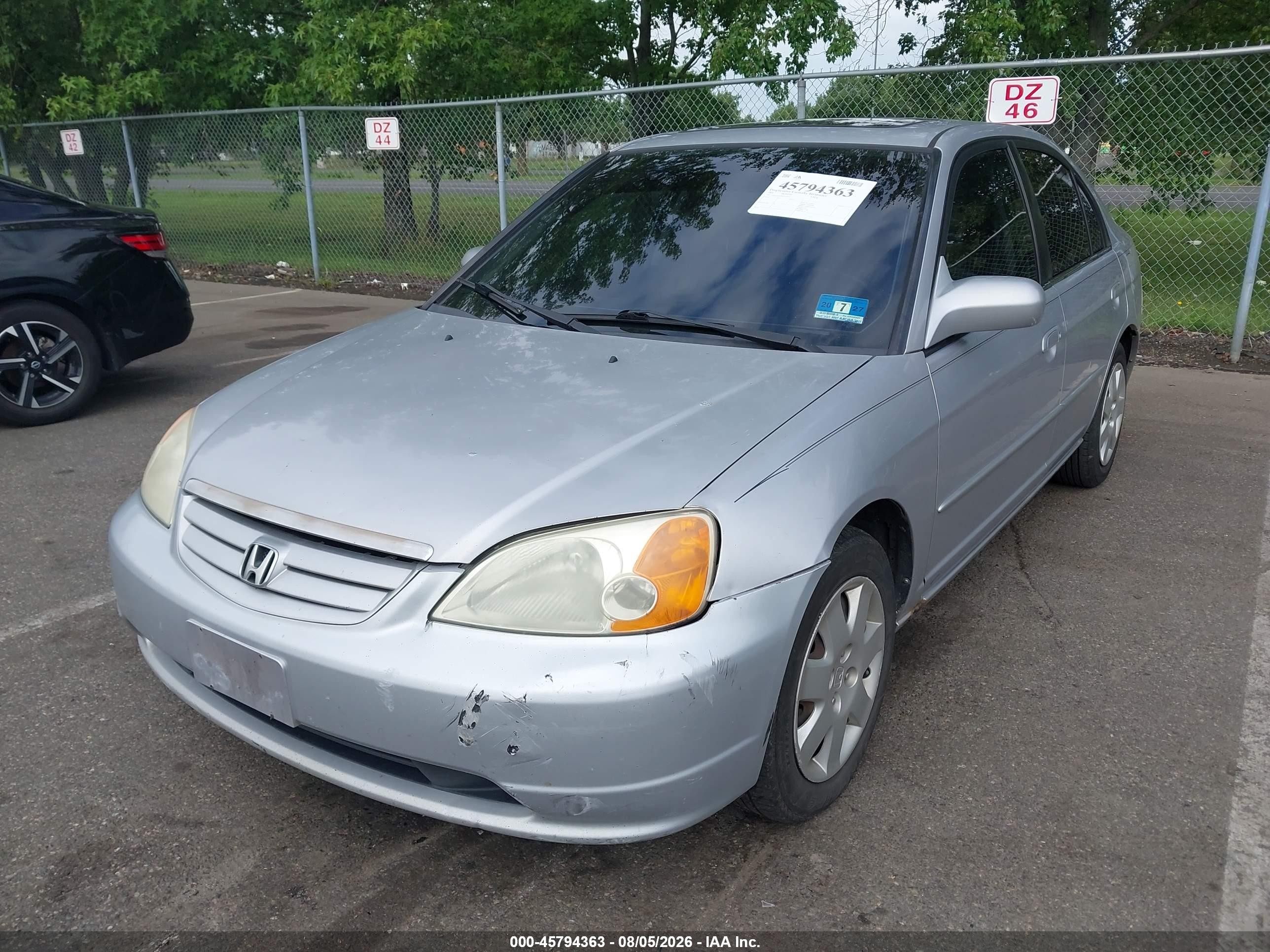 2001 Honda Civic Ex Silver vin: 1HGES26791L053023