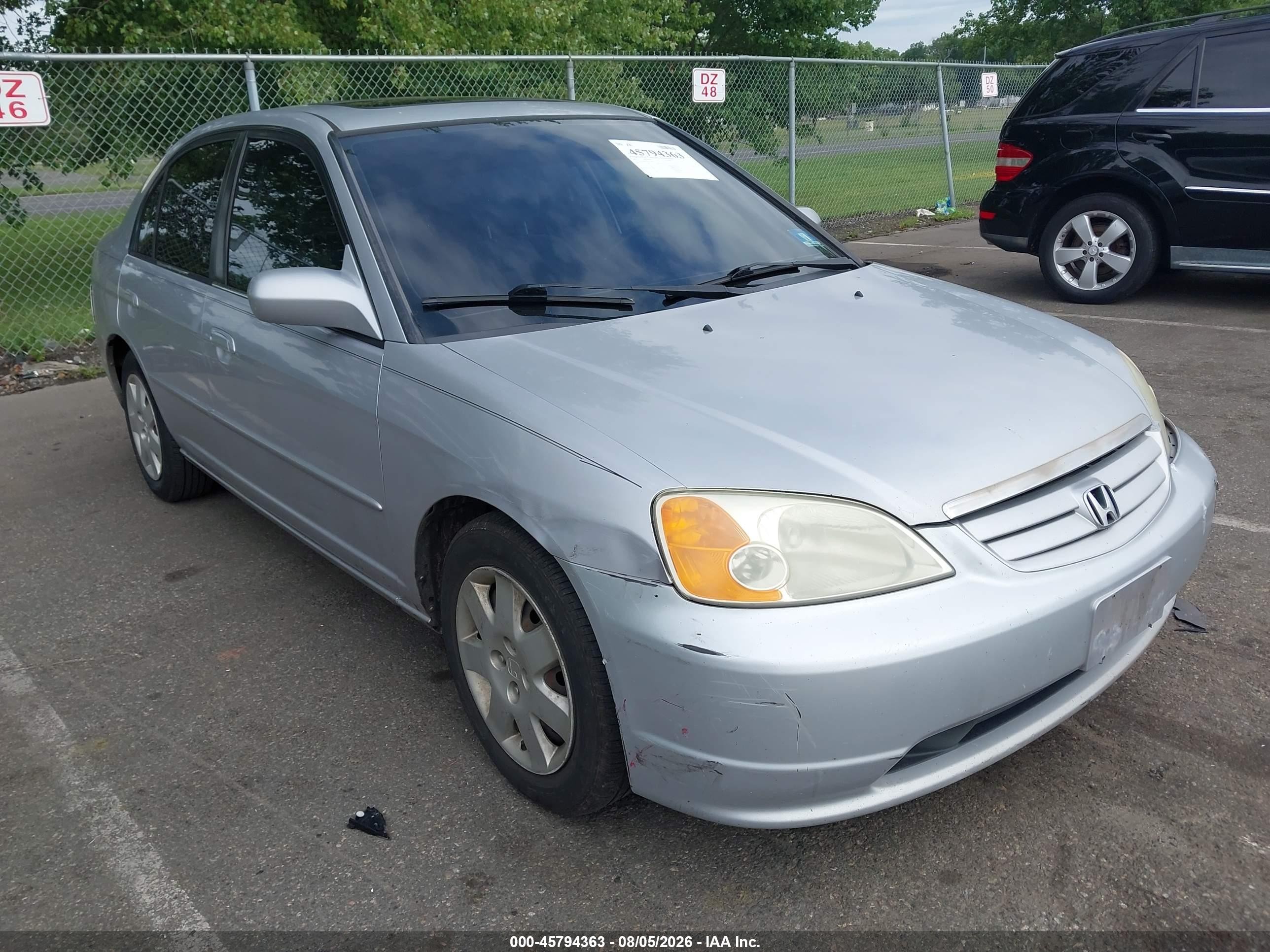 2001 Honda Civic Ex Silver vin: 1HGES26791L053023