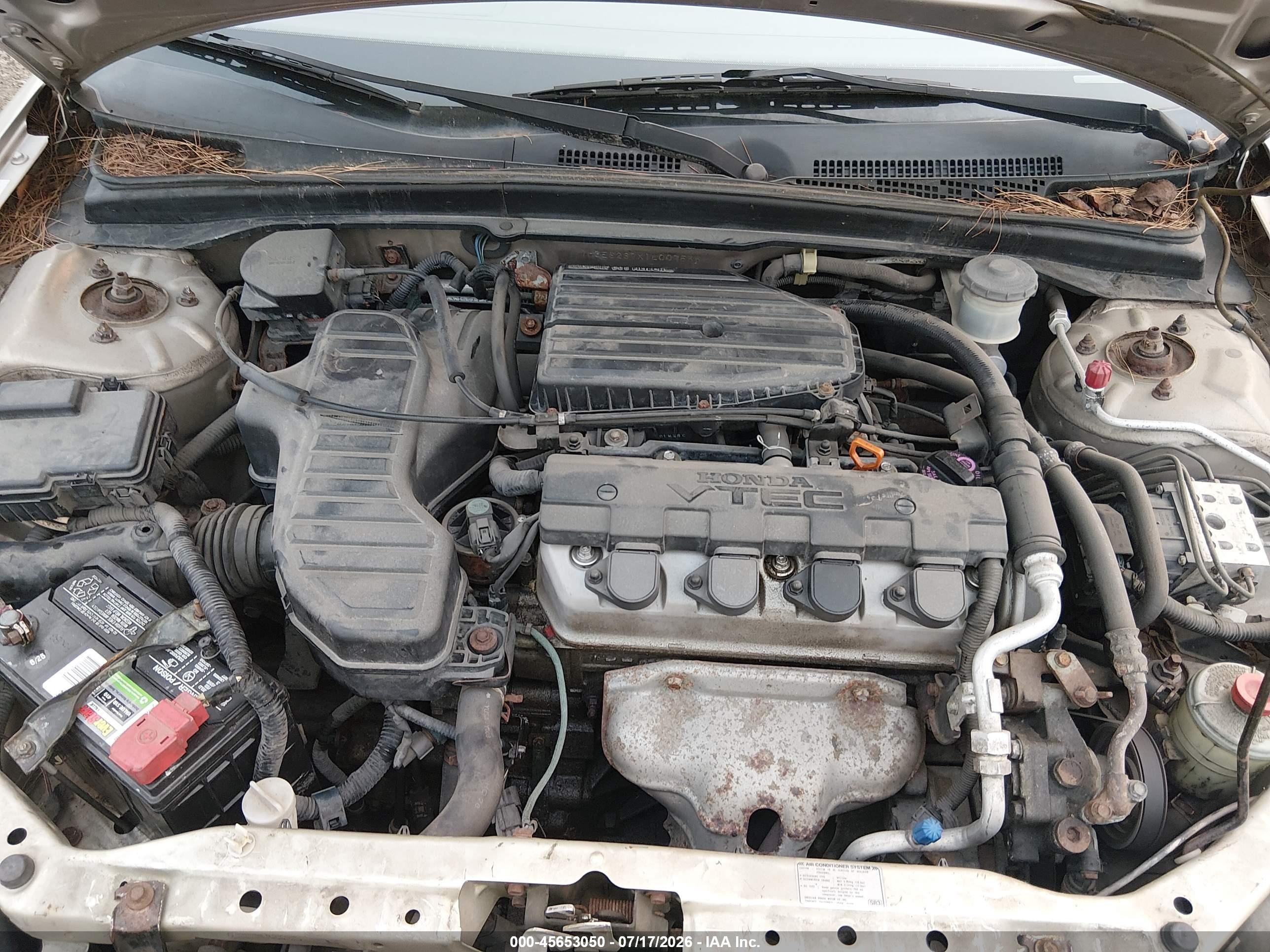 2001 Honda Civic Ex Beige vin: 1HGES267X1L007555