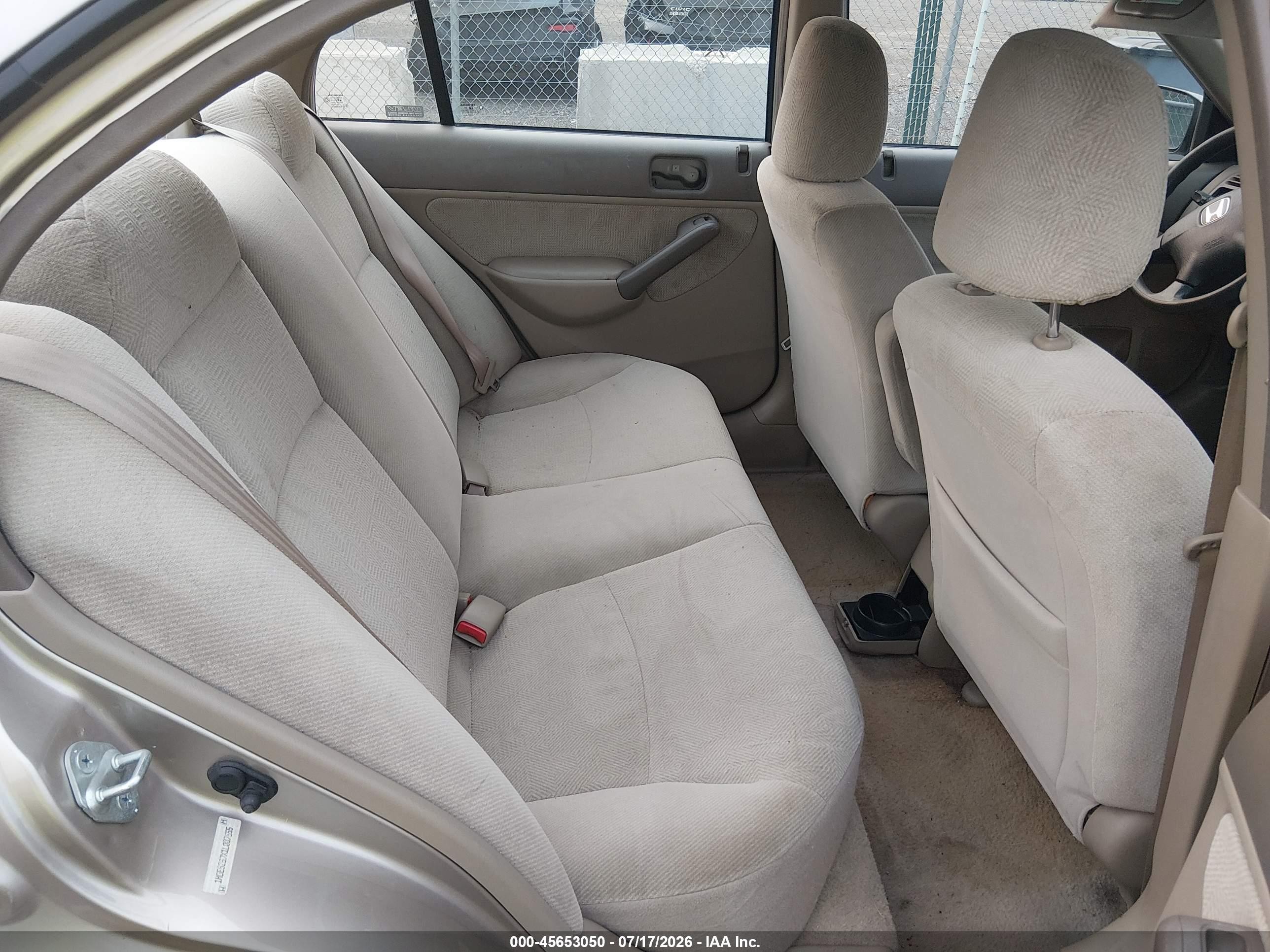 2001 Honda Civic Ex Beige vin: 1HGES267X1L007555