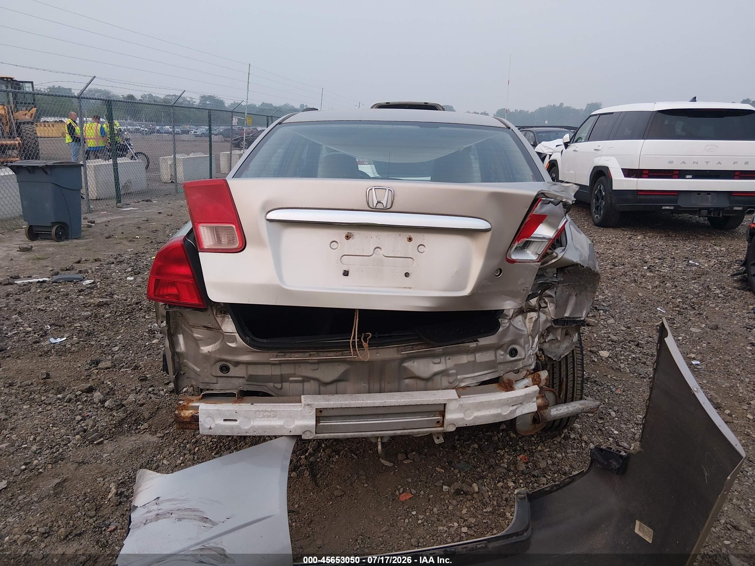 2001 Honda Civic Ex Beige vin: 1HGES267X1L007555