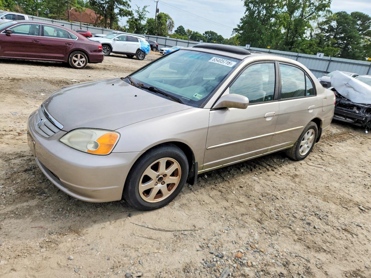 2002 Honda Civic Ex Tan vin: 1HGES267X2L050729