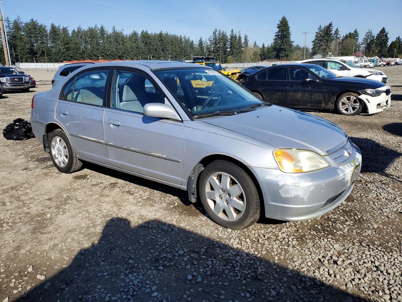2002 Honda Civic Ex Silver vin: 1HGES267X2L053517