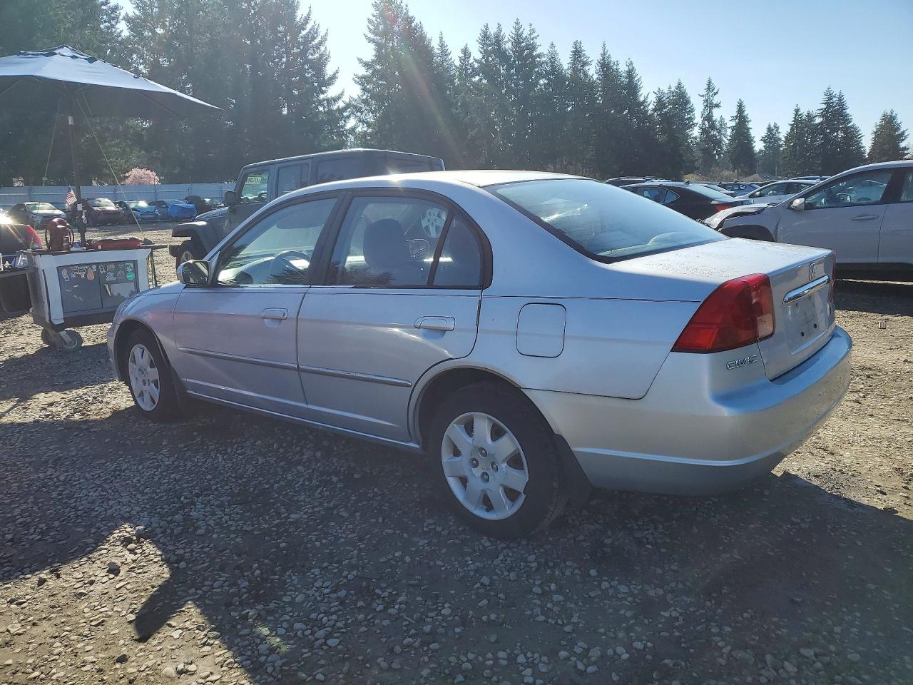 2002 Honda Civic Ex Silver vin: 1HGES267X2L053517