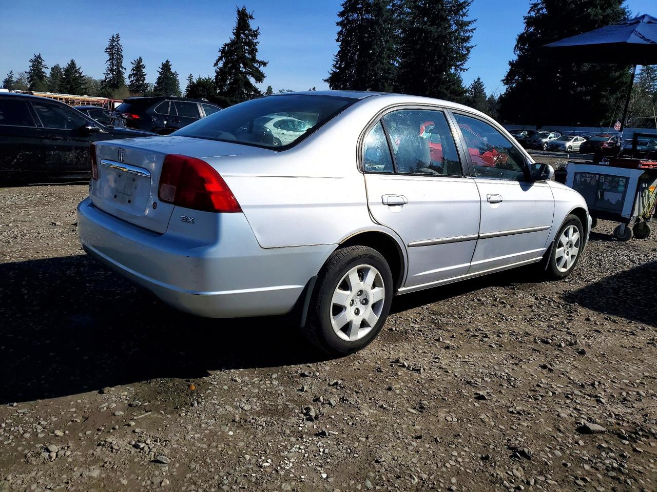 2002 Honda Civic Ex Silver vin: 1HGES267X2L053517