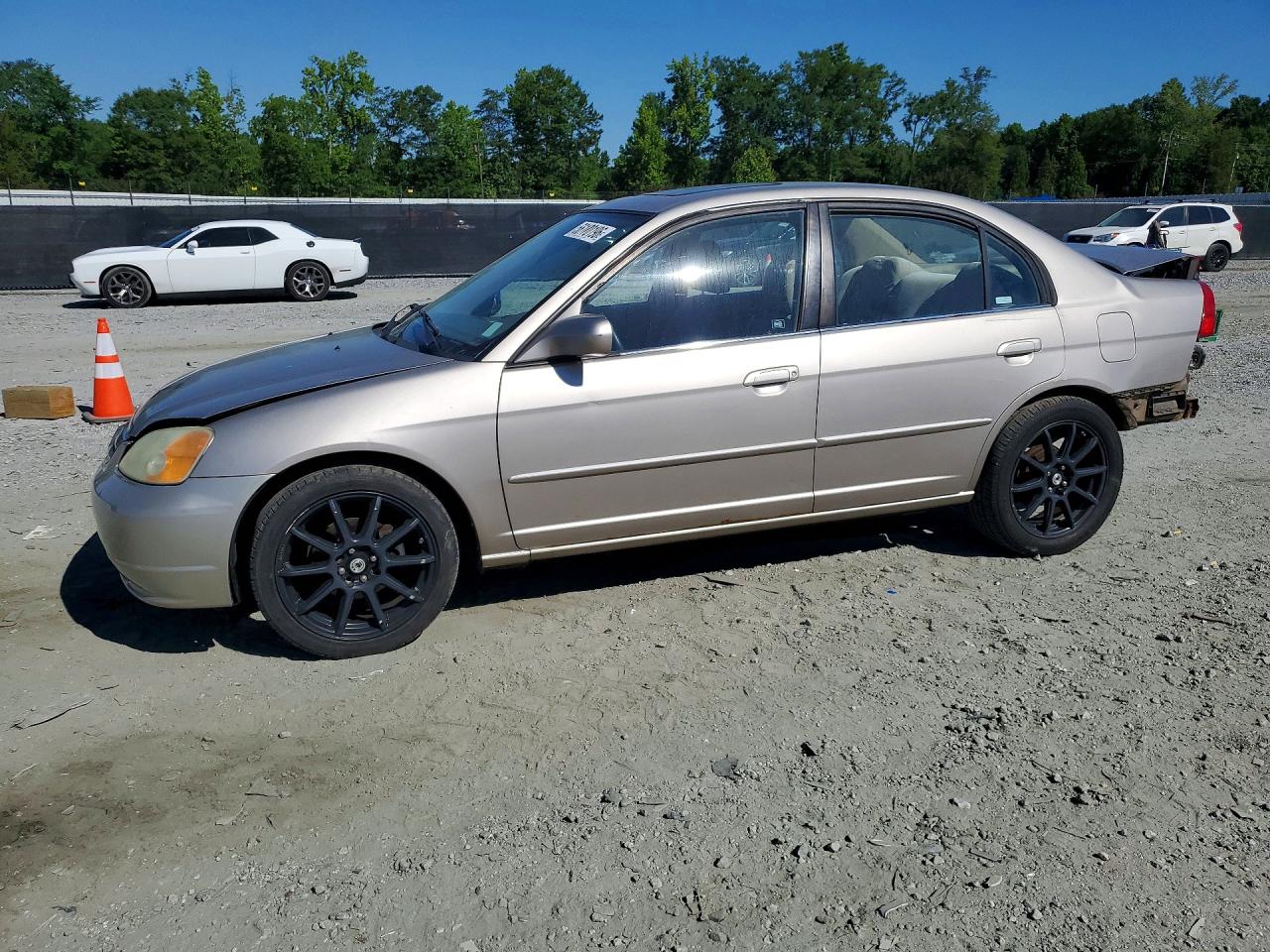 2002 Honda Civic Ex Silver vin: 1HGES26802L062591