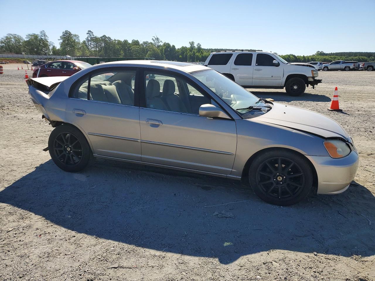 2002 Honda Civic Ex Silver vin: 1HGES26802L062591
