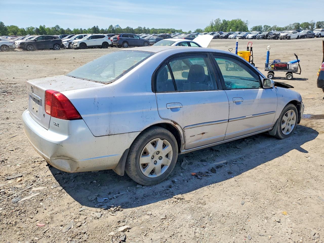 2002 Honda Civic Ex Silver vin: 1HGES26802L075230