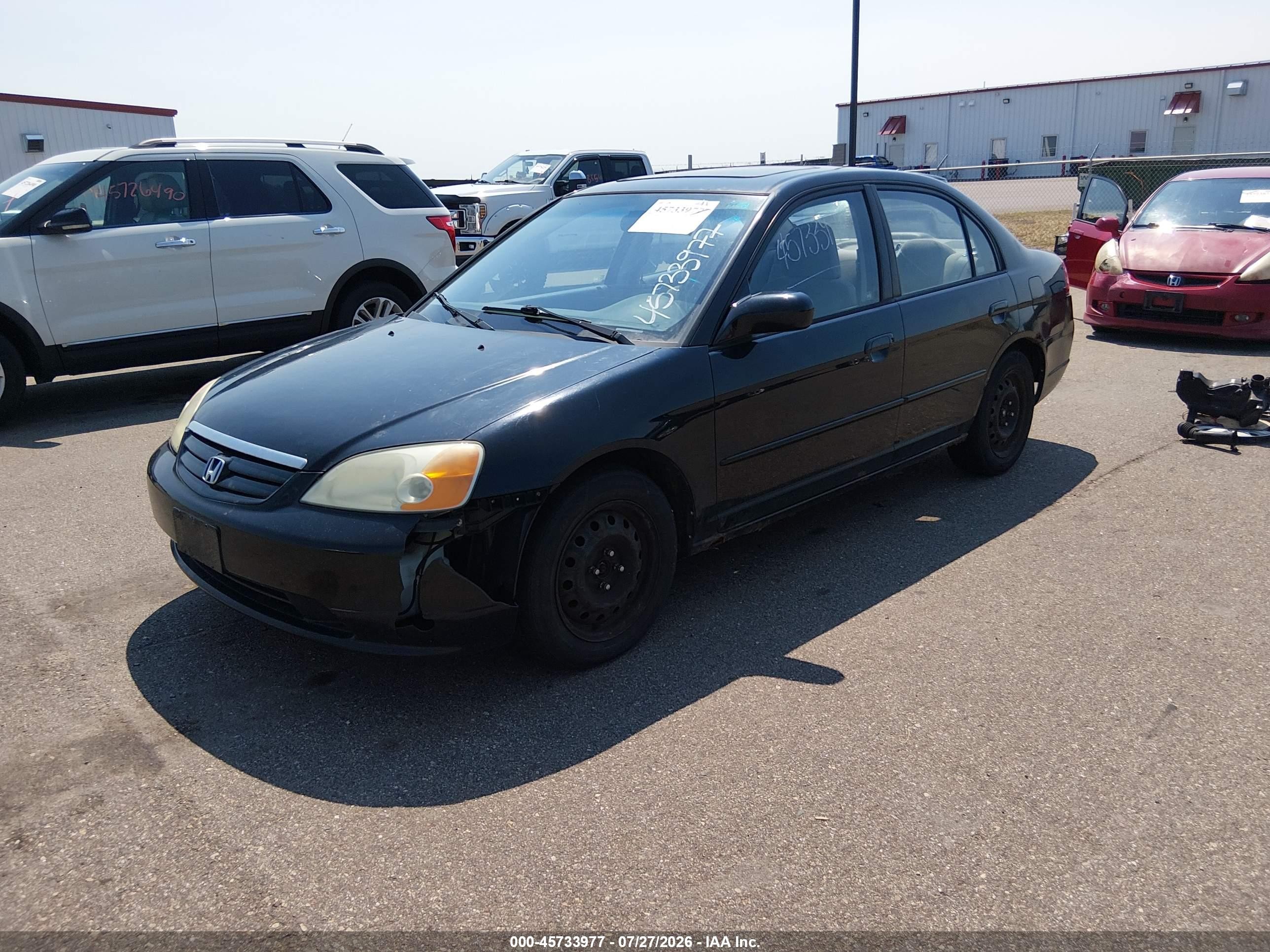 2002 Honda Civic Ex Черный vin: 1HGES26822L026708