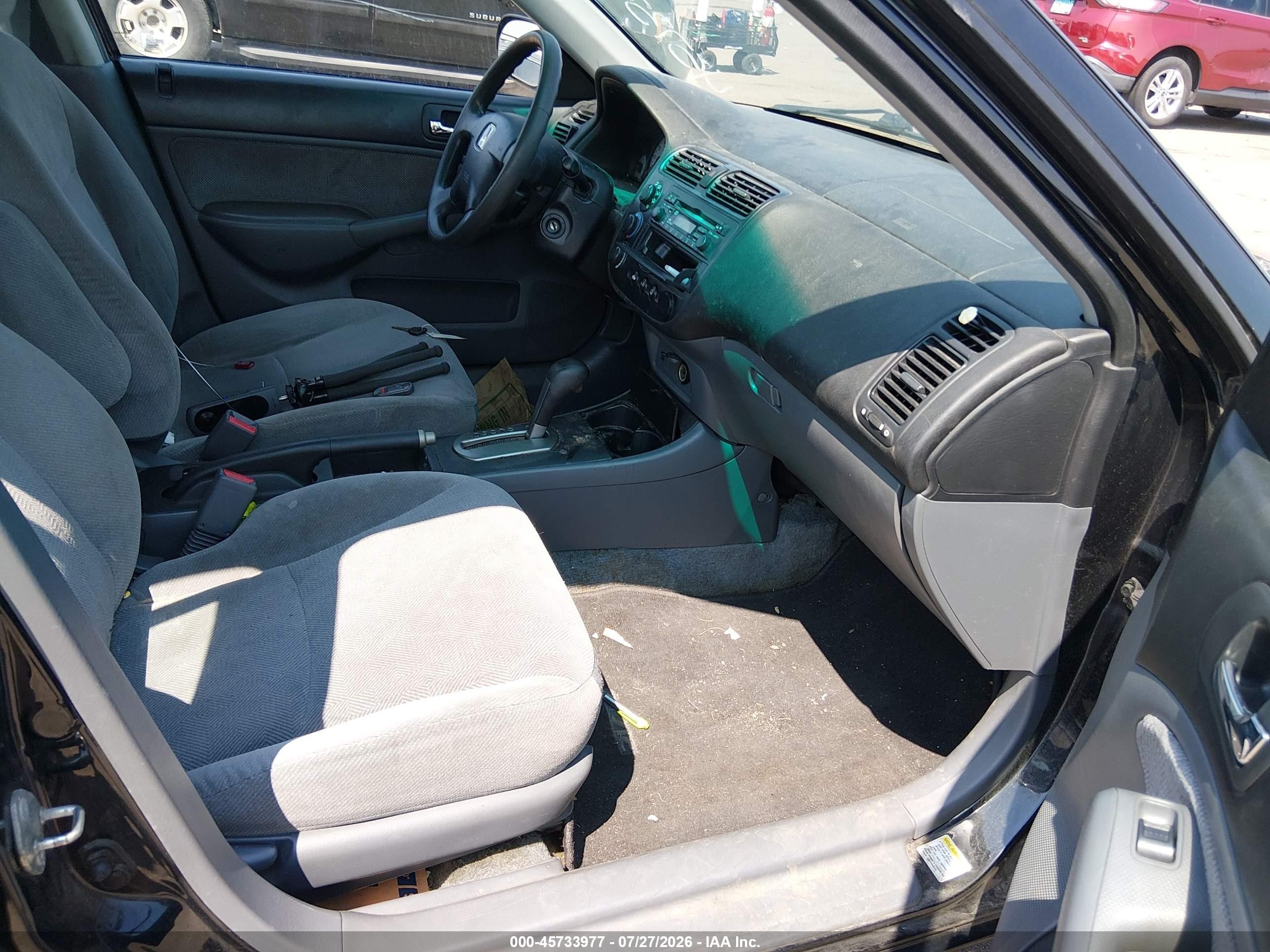 2002 Honda Civic Ex Черный vin: 1HGES26822L026708