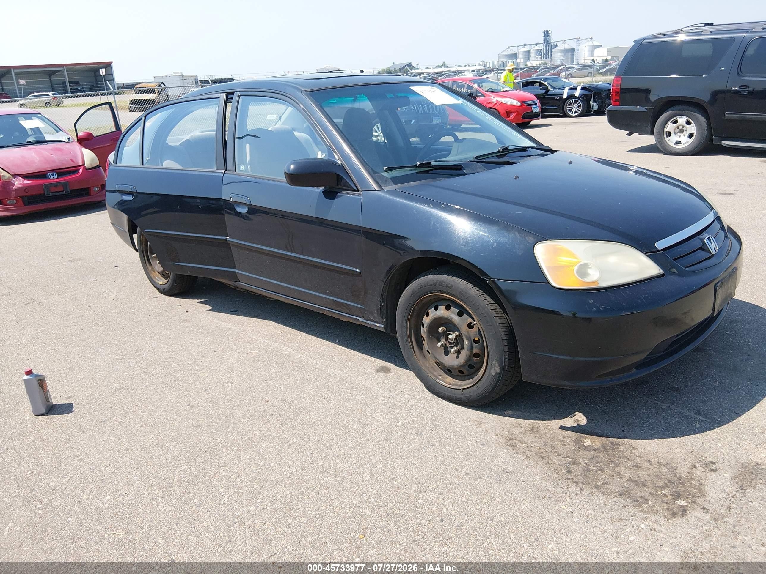 2002 Honda Civic Ex Черный vin: 1HGES26822L026708