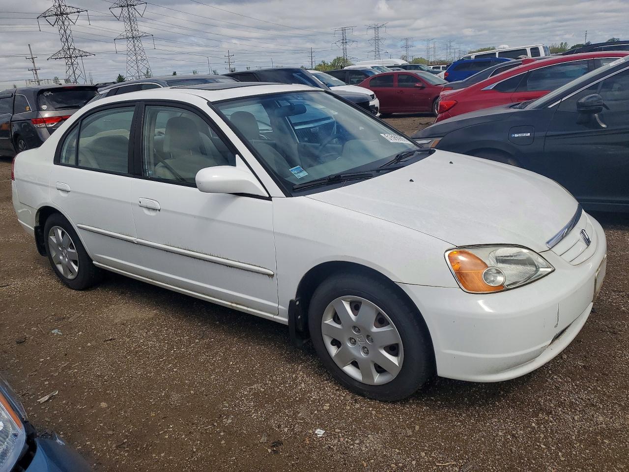 2002 Honda Civic Ex Белый vin: 1HGES26842L045583