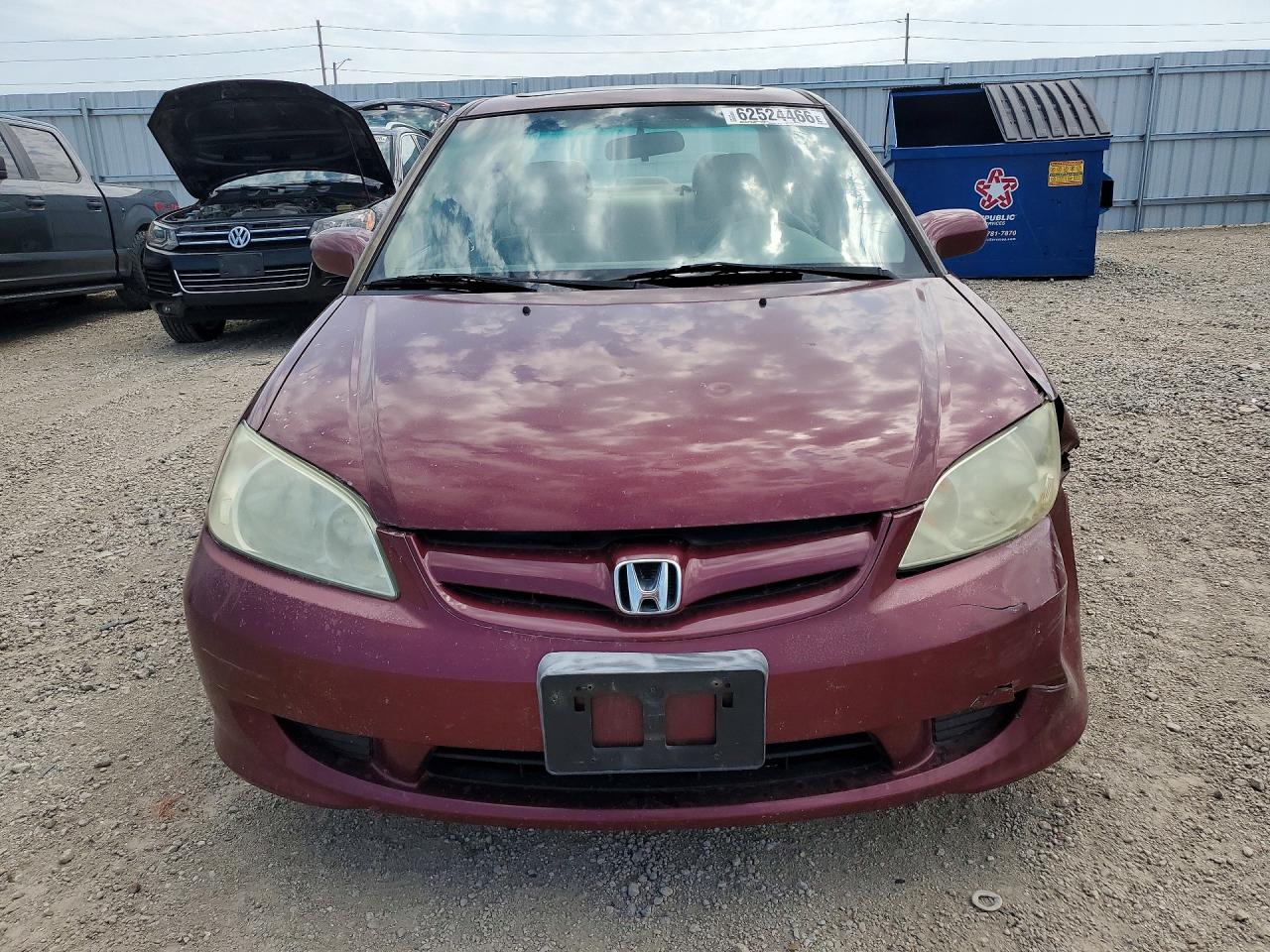 2004 Honda Civic Ex Red vin: 1HGES26854L019481