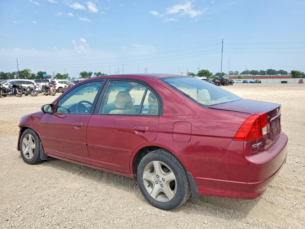 2004 Honda Civic Ex Red vin: 1HGES26854L019481