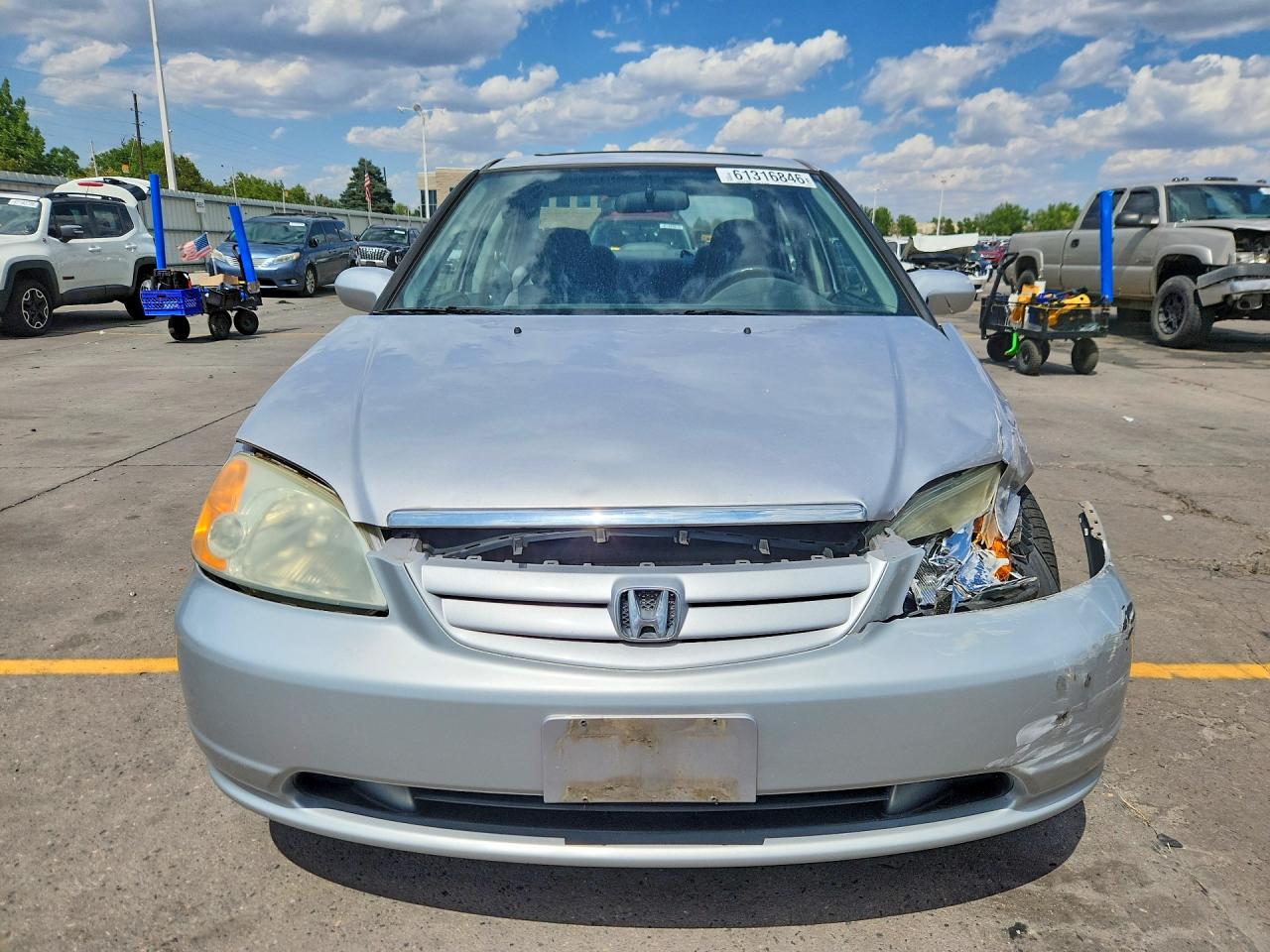 2002 Honda Civic Ex Silver vin: 1HGES26892L027936