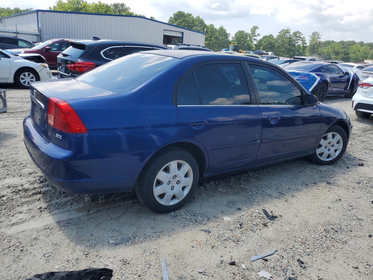 2002 Honda Civic Ex Синий vin: 1HGES268X2L024219