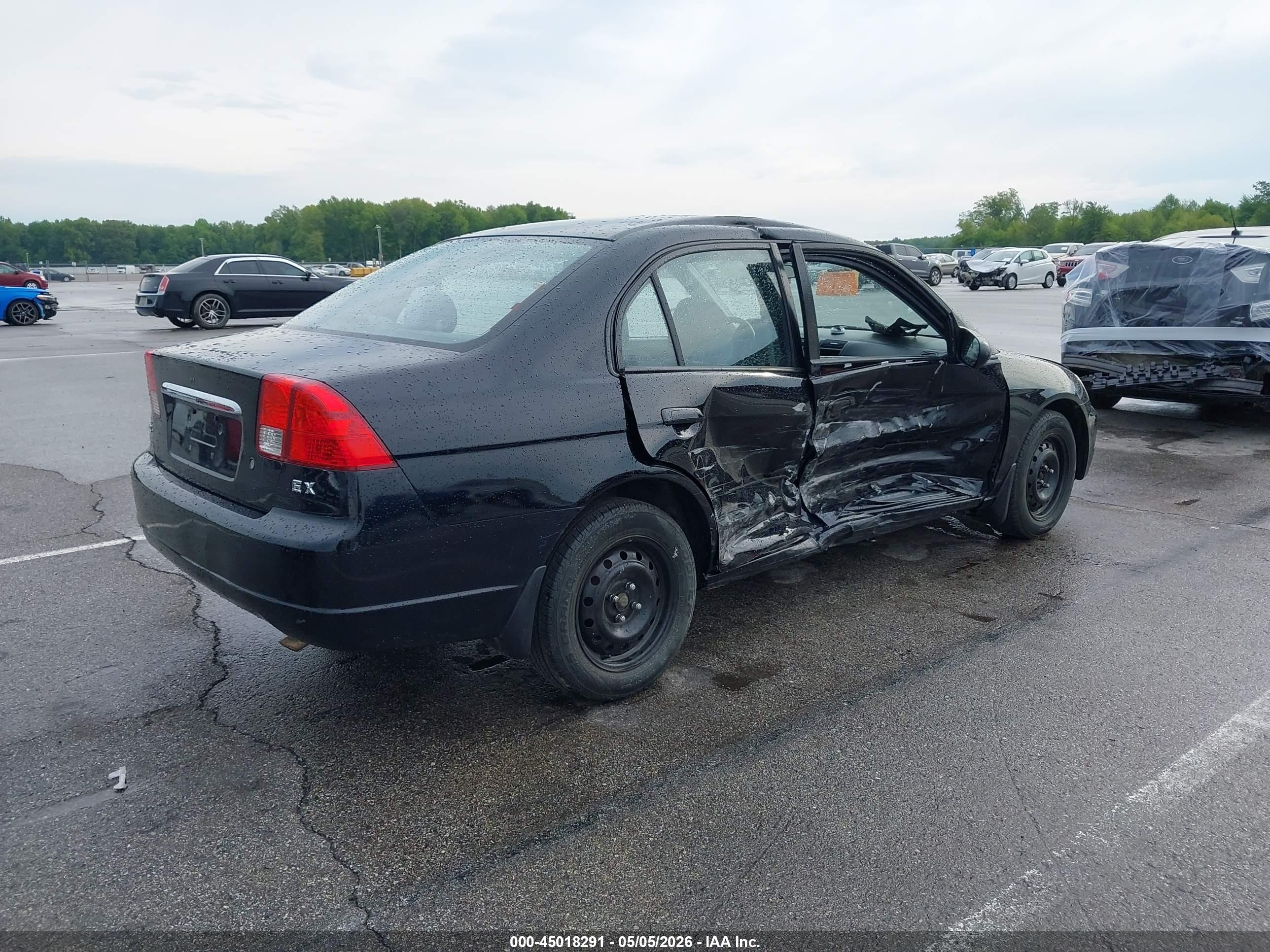 2003 Honda Civic Ex Black vin: 1HGES268X3L019443
