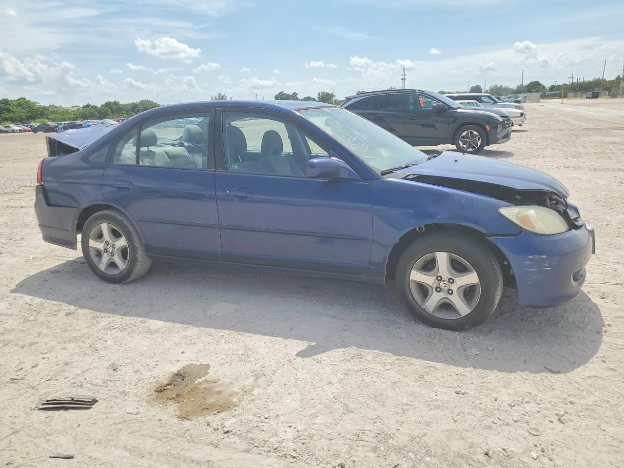 2004 Honda Civic Ex Синий vin: 1HGES268X4L015099