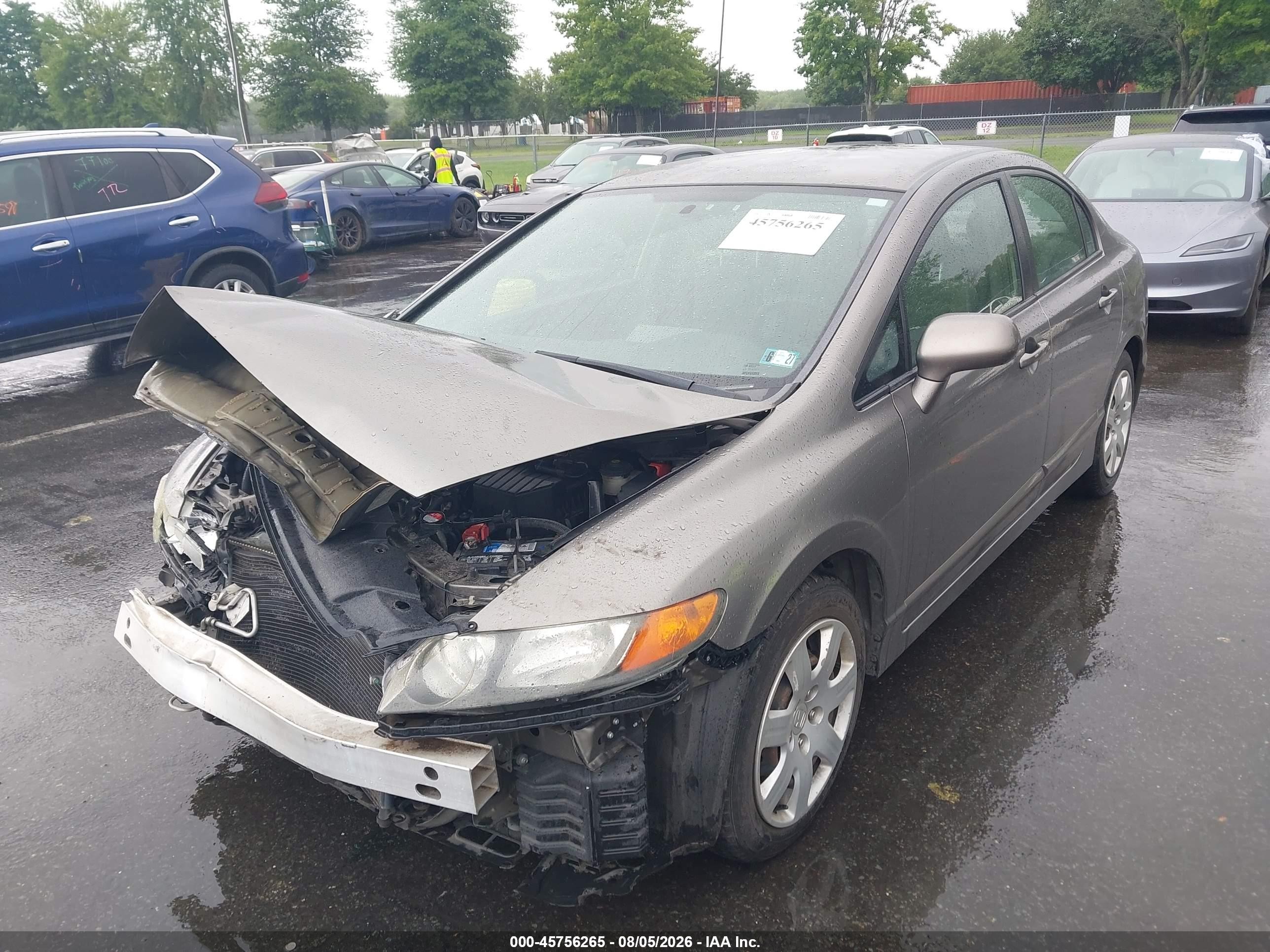 2007 Honda Civic Lx Gray vin: 1HGFA15507L114978