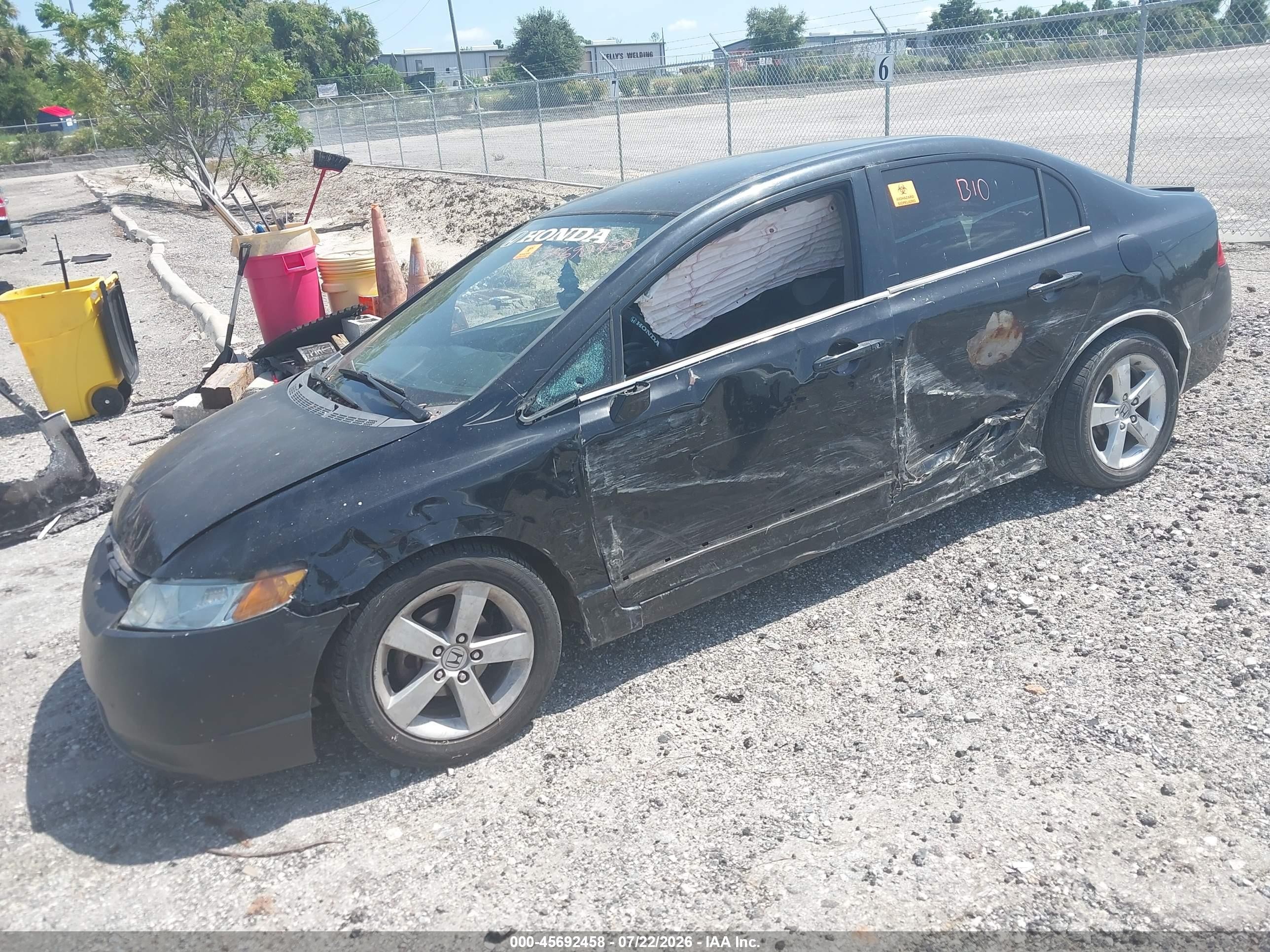 2008 Honda Civic Lx Black vin: 1HGFA15508L069333