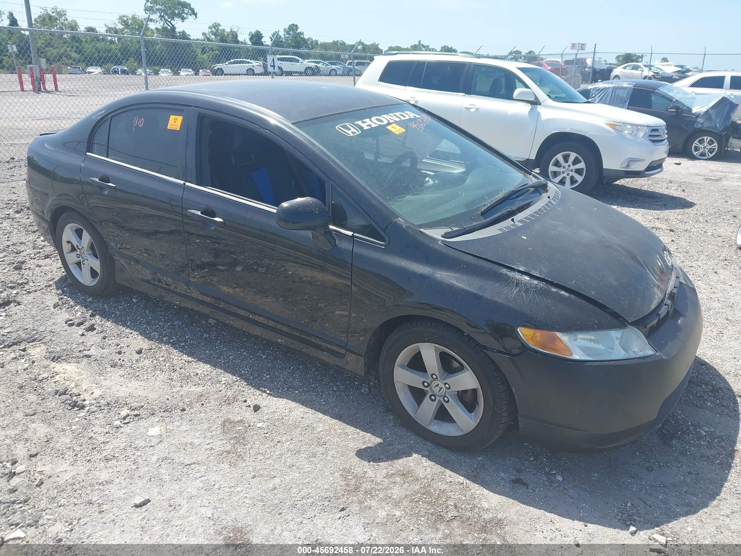 2008 Honda Civic Lx Black vin: 1HGFA15508L069333