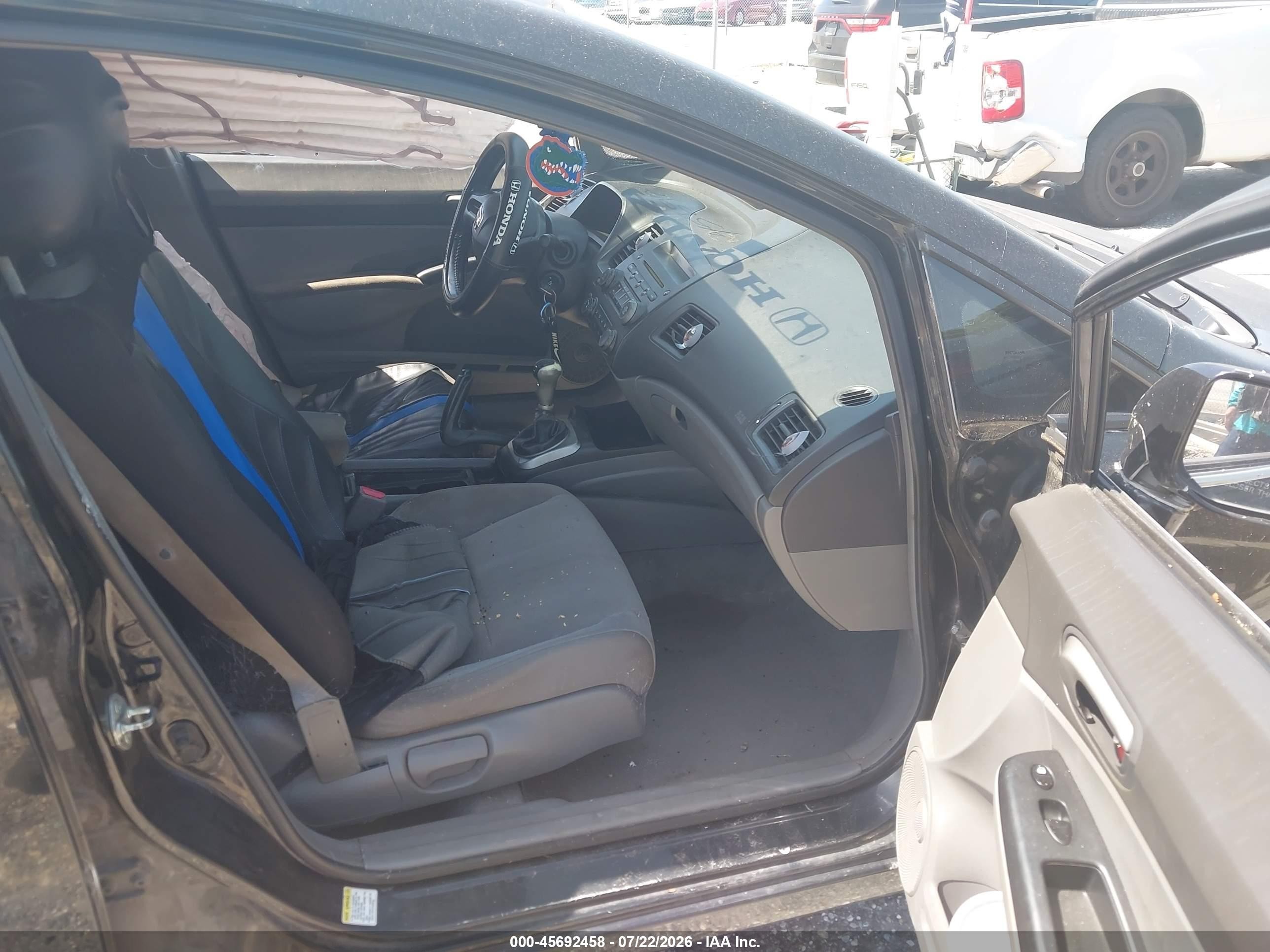 2008 Honda Civic Lx Black vin: 1HGFA15508L069333