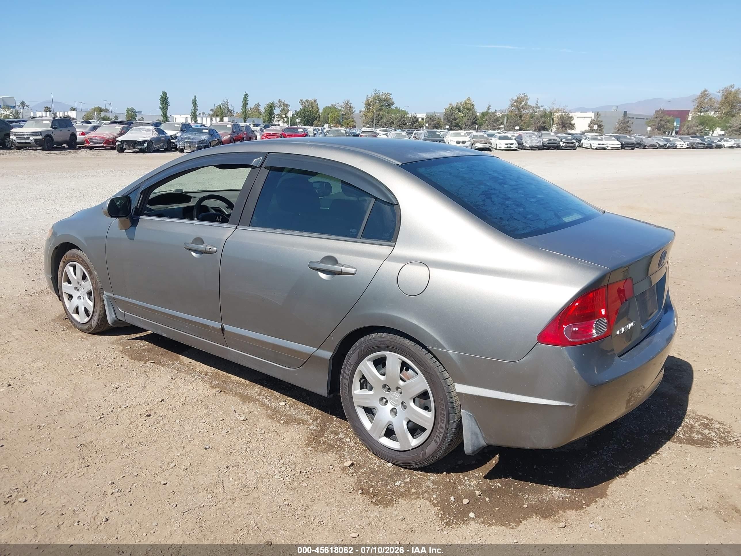 2008 Honda Civic Lx Gray vin: 1HGFA15518L017113
