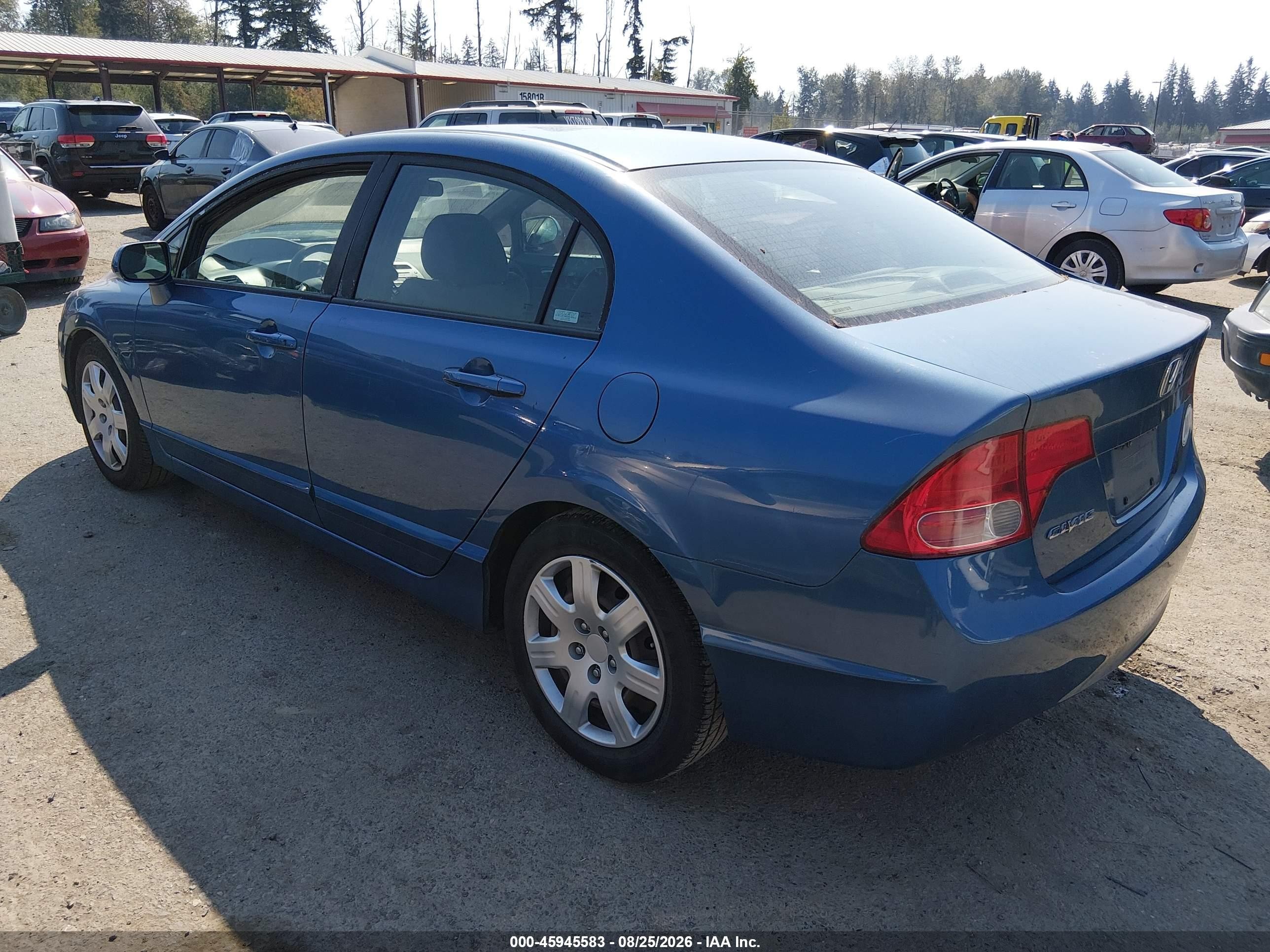 2008 Honda Civic Lx Blue vin: 1HGFA15518L052198