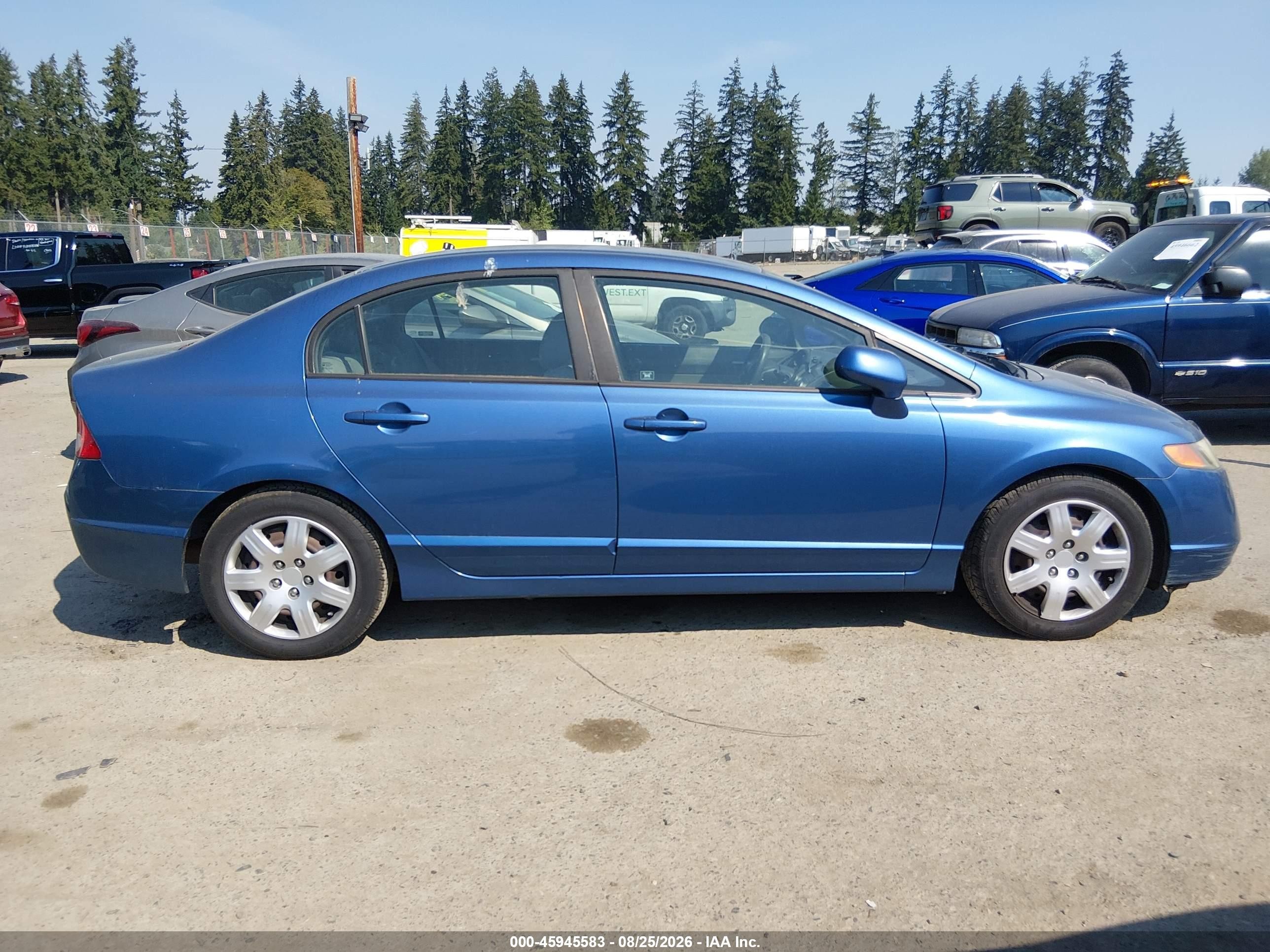 2008 Honda Civic Lx Blue vin: 1HGFA15518L052198