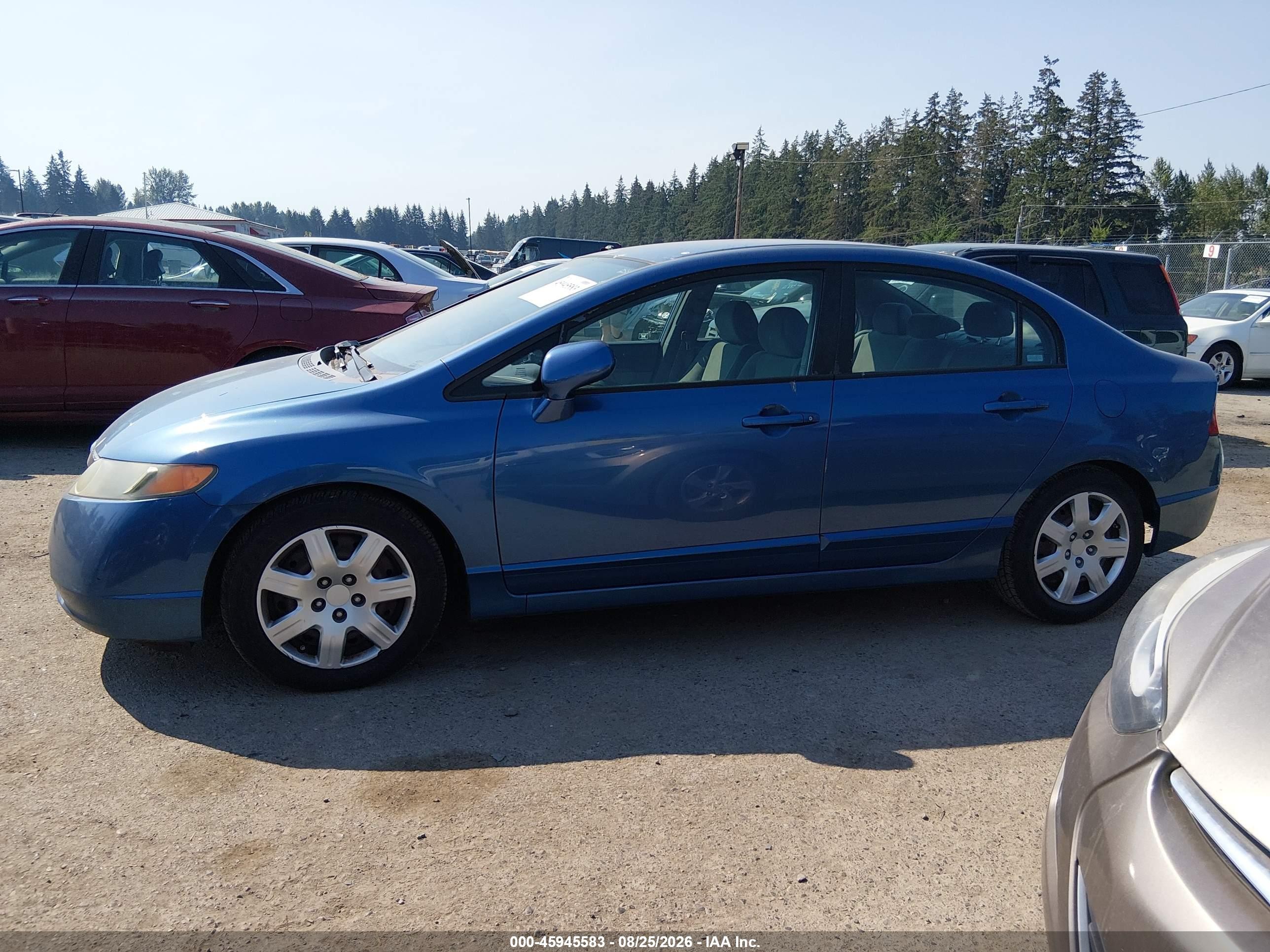 2008 Honda Civic Lx Blue vin: 1HGFA15518L052198