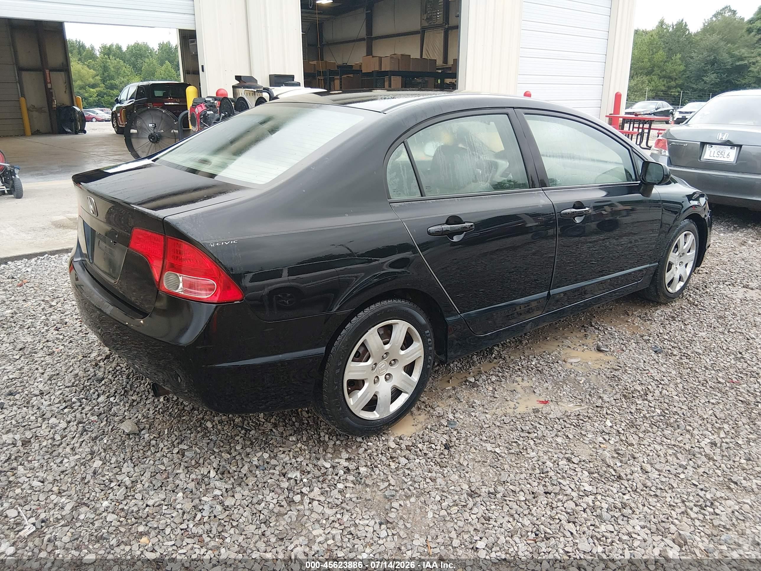 2008 Honda Civic Lx Black vin: 1HGFA15518L069339