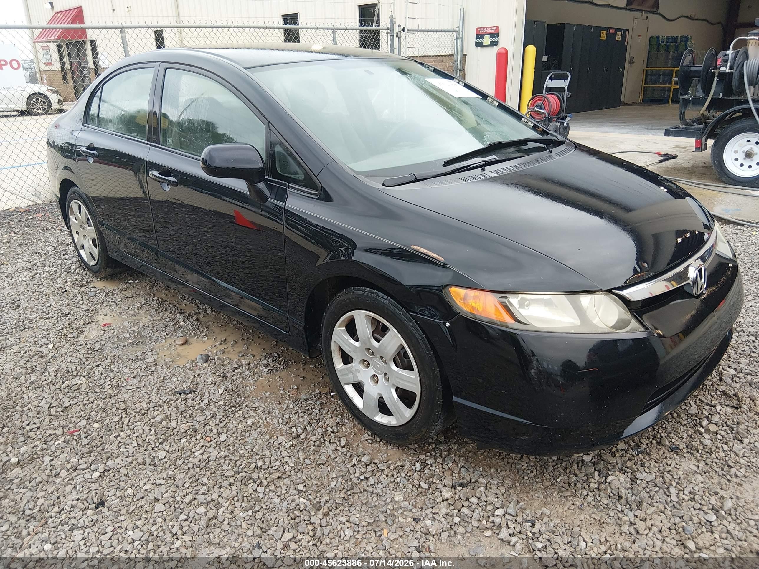2008 Honda Civic Lx Black vin: 1HGFA15518L069339