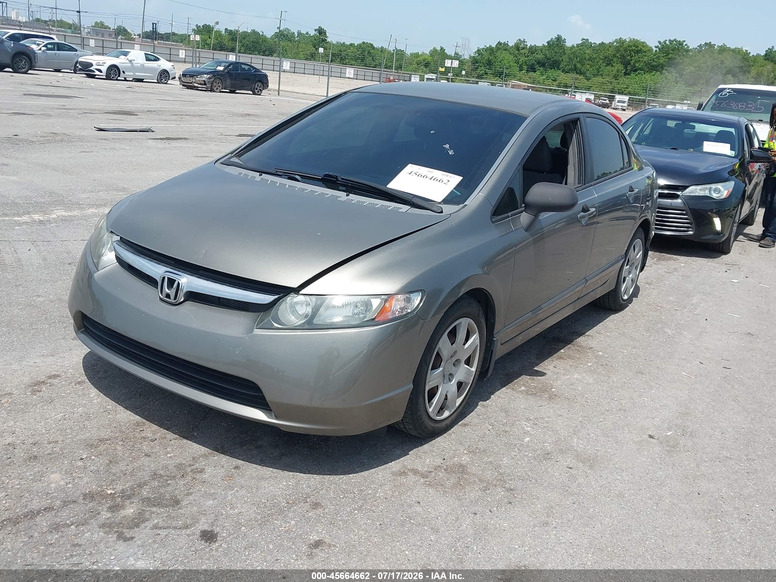 2007 Honda Civic Lx Серый vin: 1HGFA15527L087136