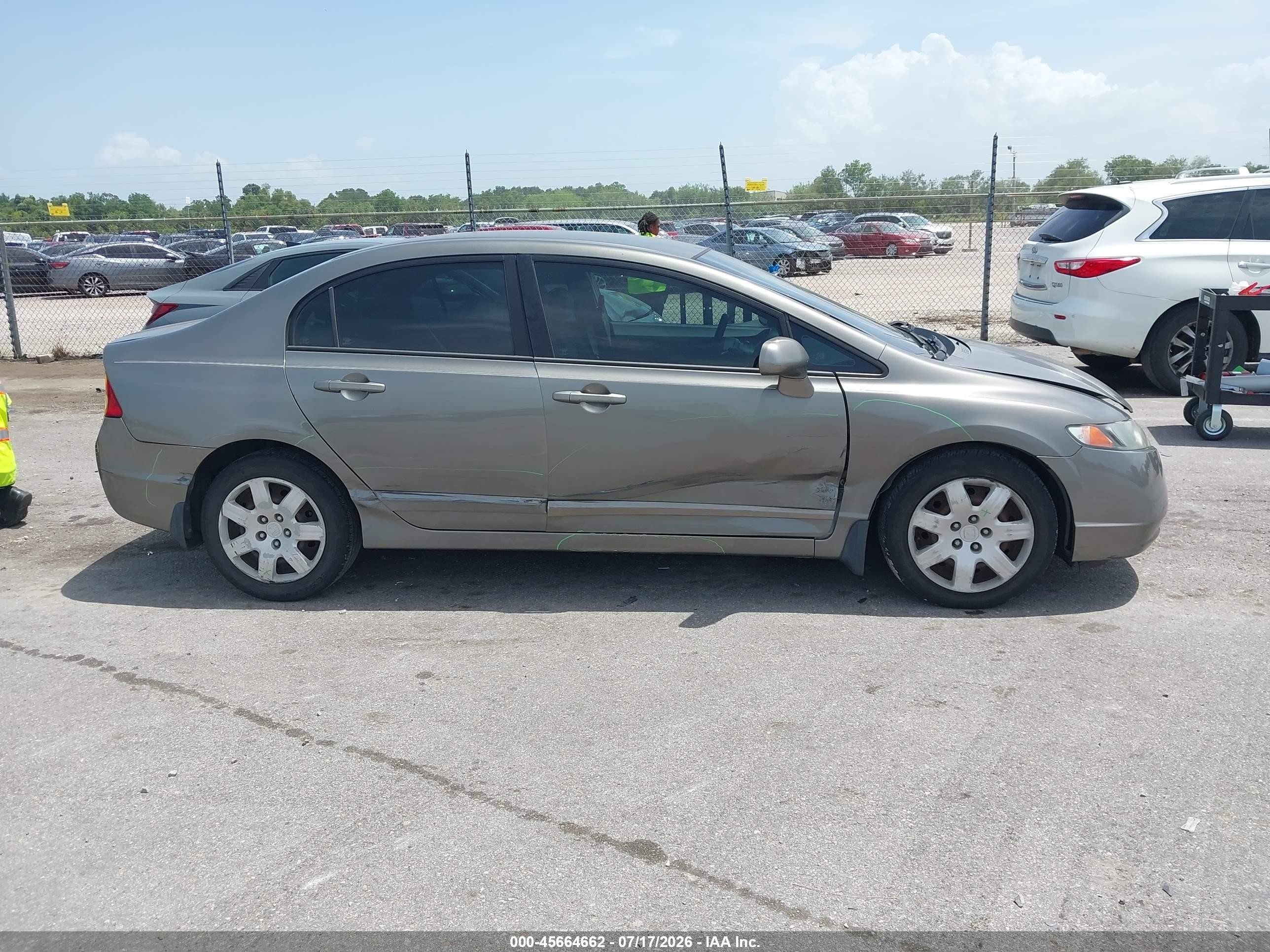 2007 Honda Civic Lx Серый vin: 1HGFA15527L087136