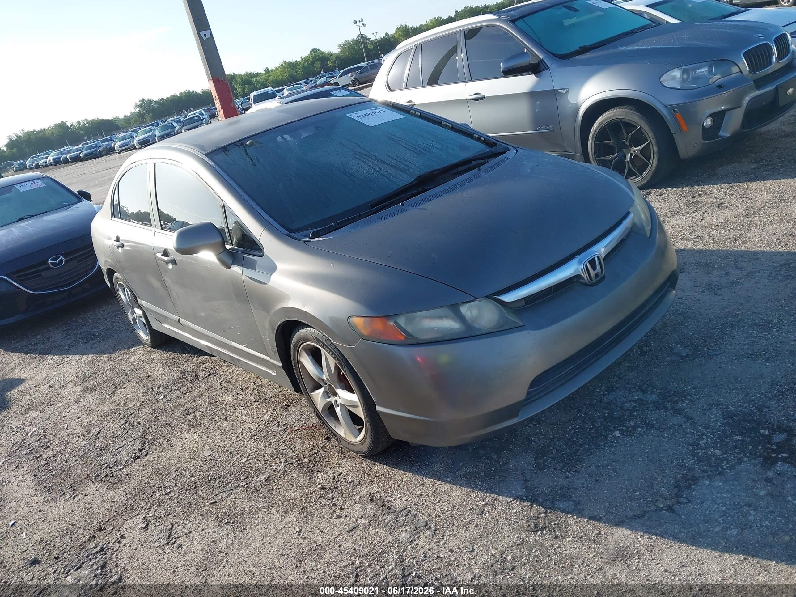2008 Honda Civic Lx Gray vin: 1HGFA15528L007206
