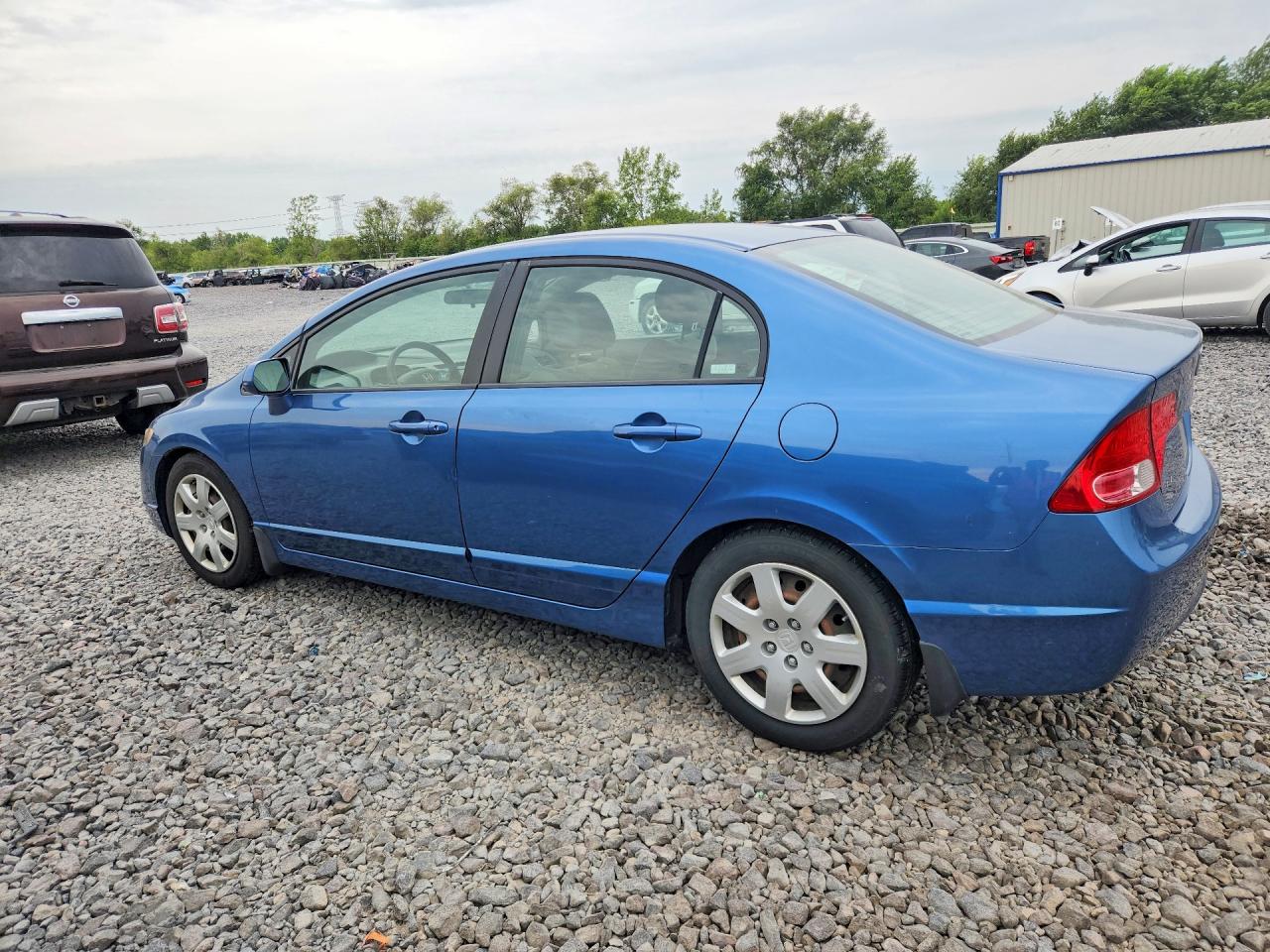 2008 Honda Civic Lx 4d Sedan Blue vin: 1HGFA15528L054574
