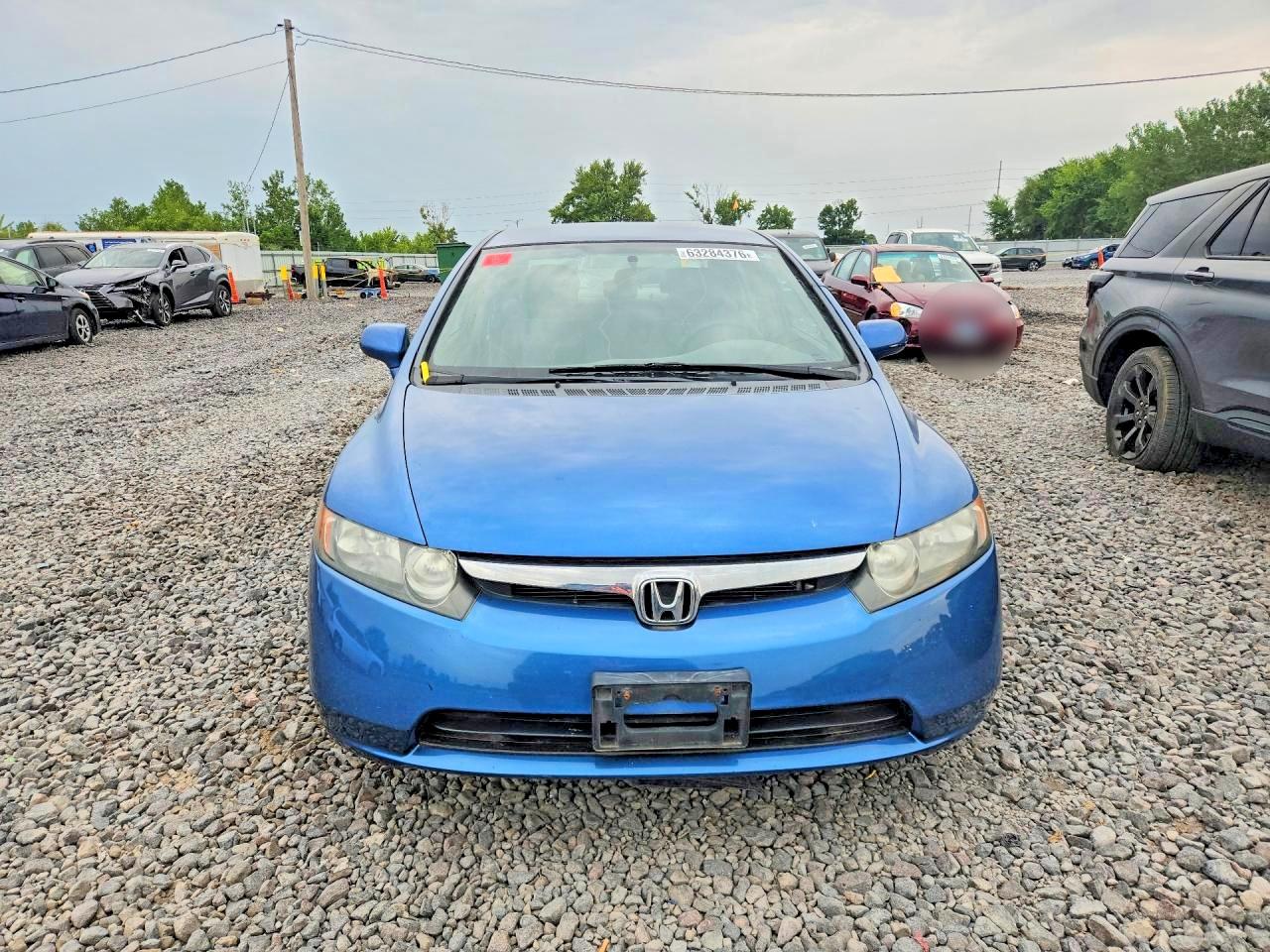 2008 Honda Civic Lx 4d Sedan Blue vin: 1HGFA15528L054574