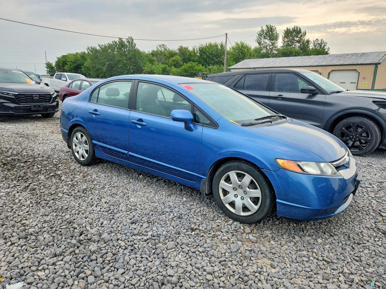 2008 Honda Civic Lx 4d Sedan Blue vin: 1HGFA15528L054574