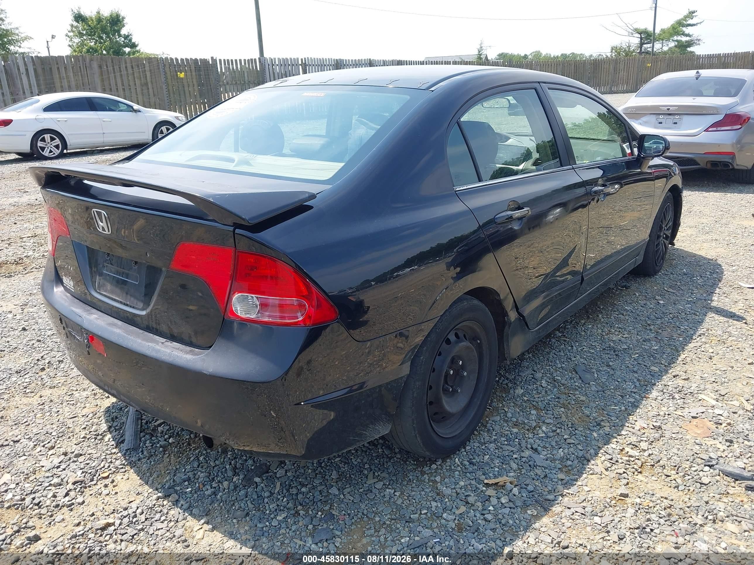 2006 Honda Civic Lx Black vin: 1HGFA15536L121258