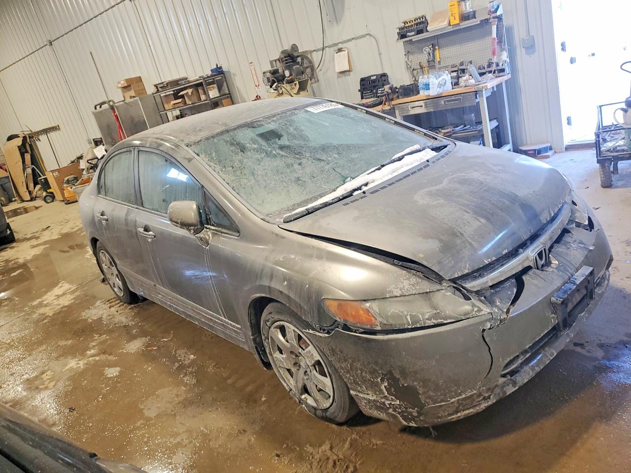 2007 Honda Civic Lx Gray vin: 1HGFA15537L125151