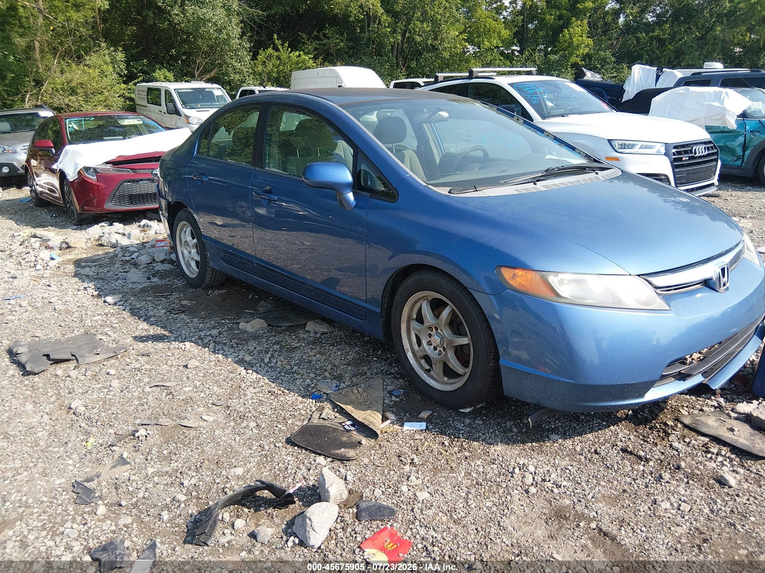 2007 Honda Civic Lx Синий vin: 1HGFA15547L100310