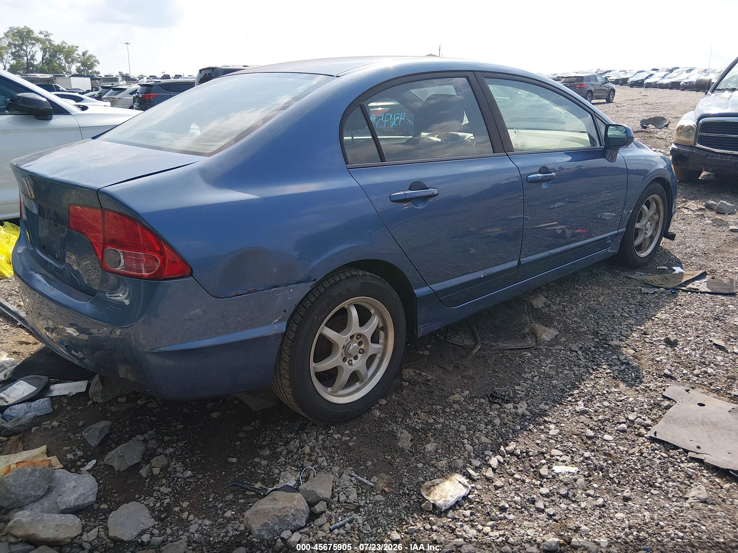 2007 Honda Civic Lx Синий vin: 1HGFA15547L100310