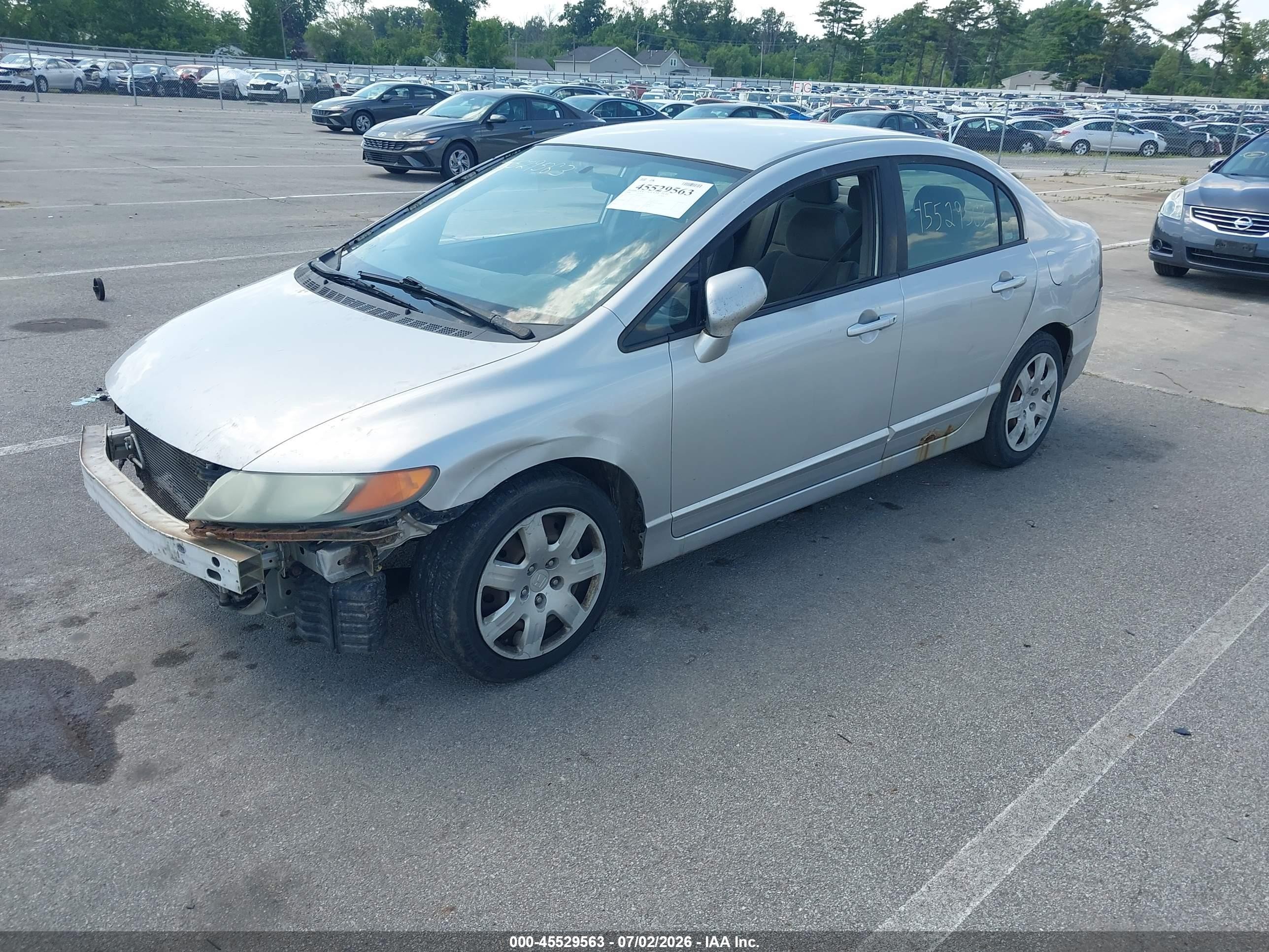 2008 Honda Civic Lx Silver vin: 1HGFA15548L063633