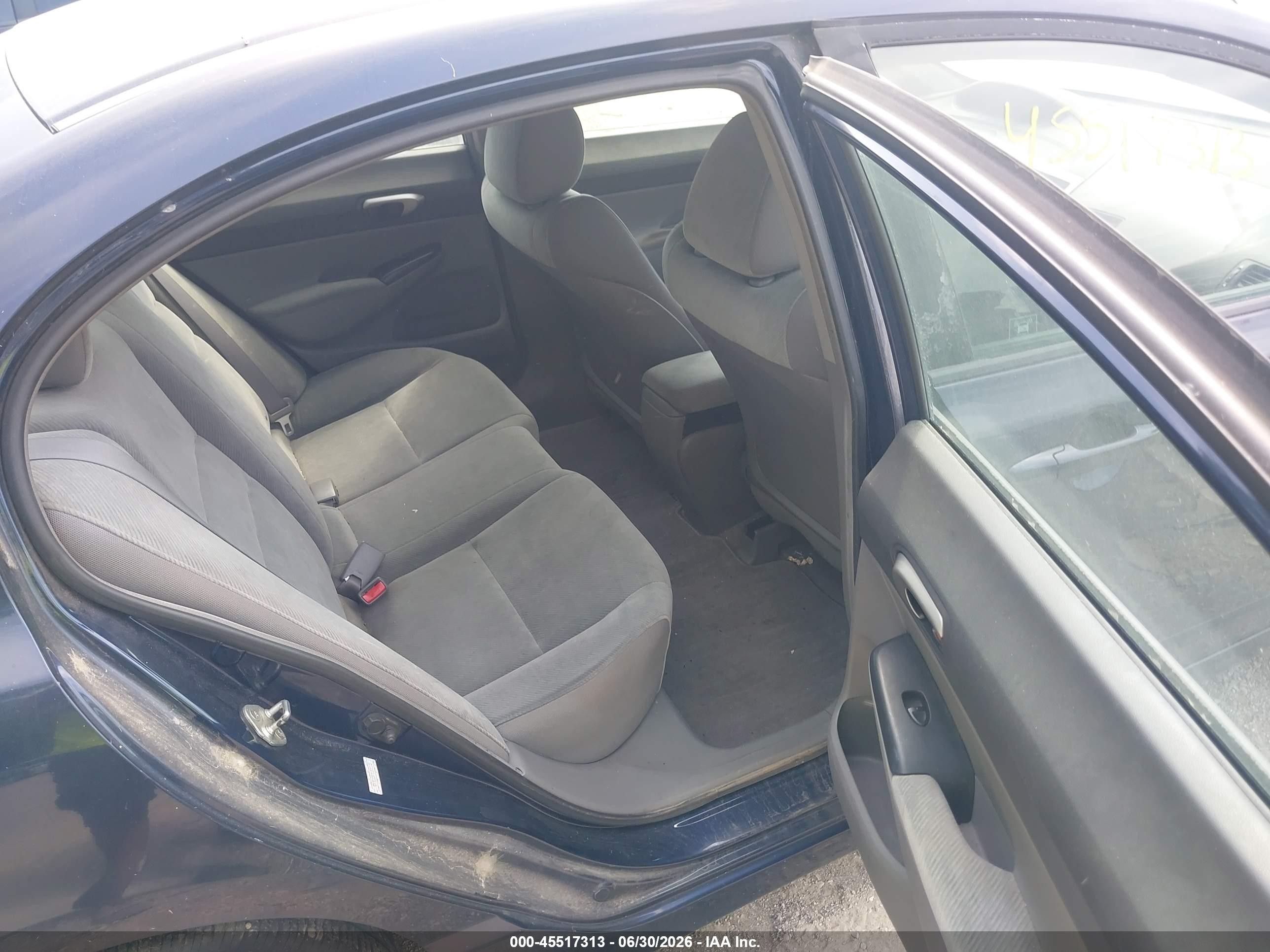 2009 Honda Civic Lx Blue vin: 1HGFA15549L000338