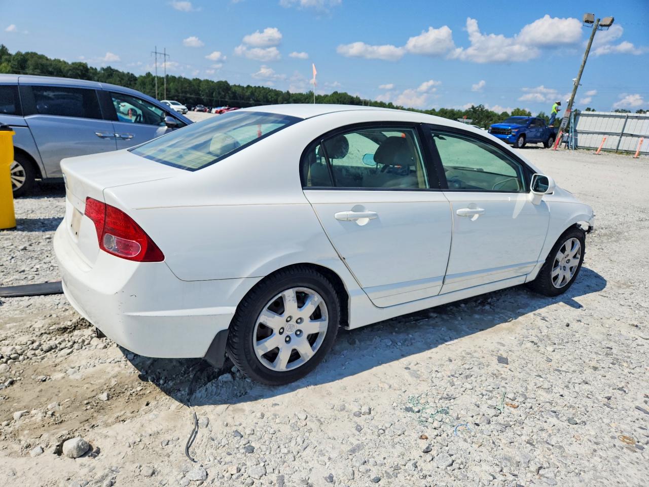 2007 Honda Civic Lx White vin: 1HGFA15557L108299