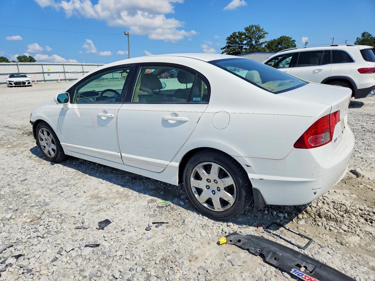 2007 Honda Civic Lx White vin: 1HGFA15557L108299