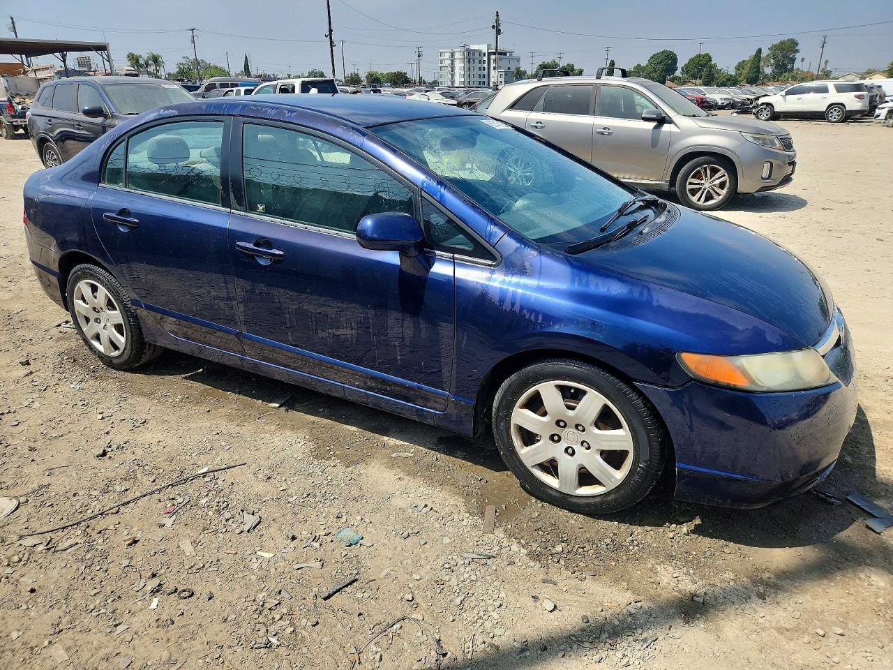 2008 Honda Civic Lx Blue vin: 1HGFA15558L012545