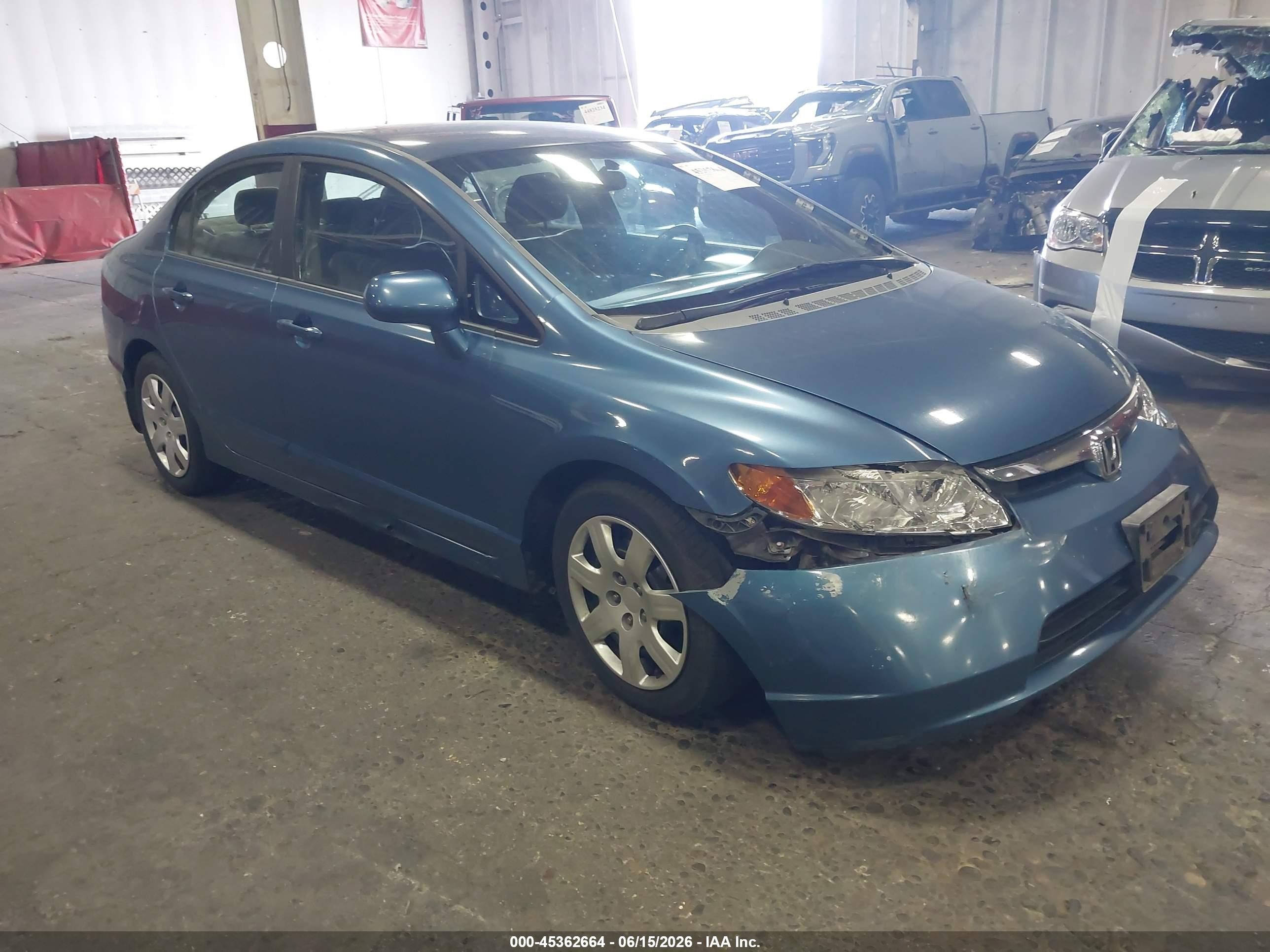 2008 Honda Civic Lx Синий vin: 1HGFA15568L100651