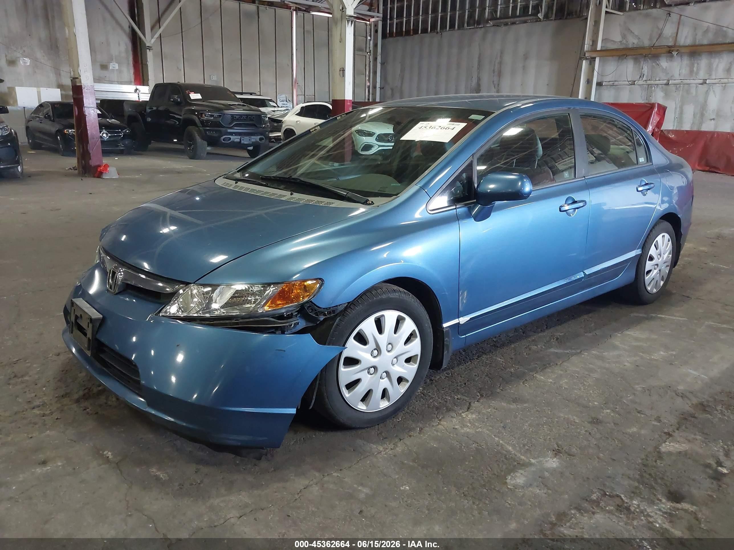 2008 Honda Civic Lx Синий vin: 1HGFA15568L100651