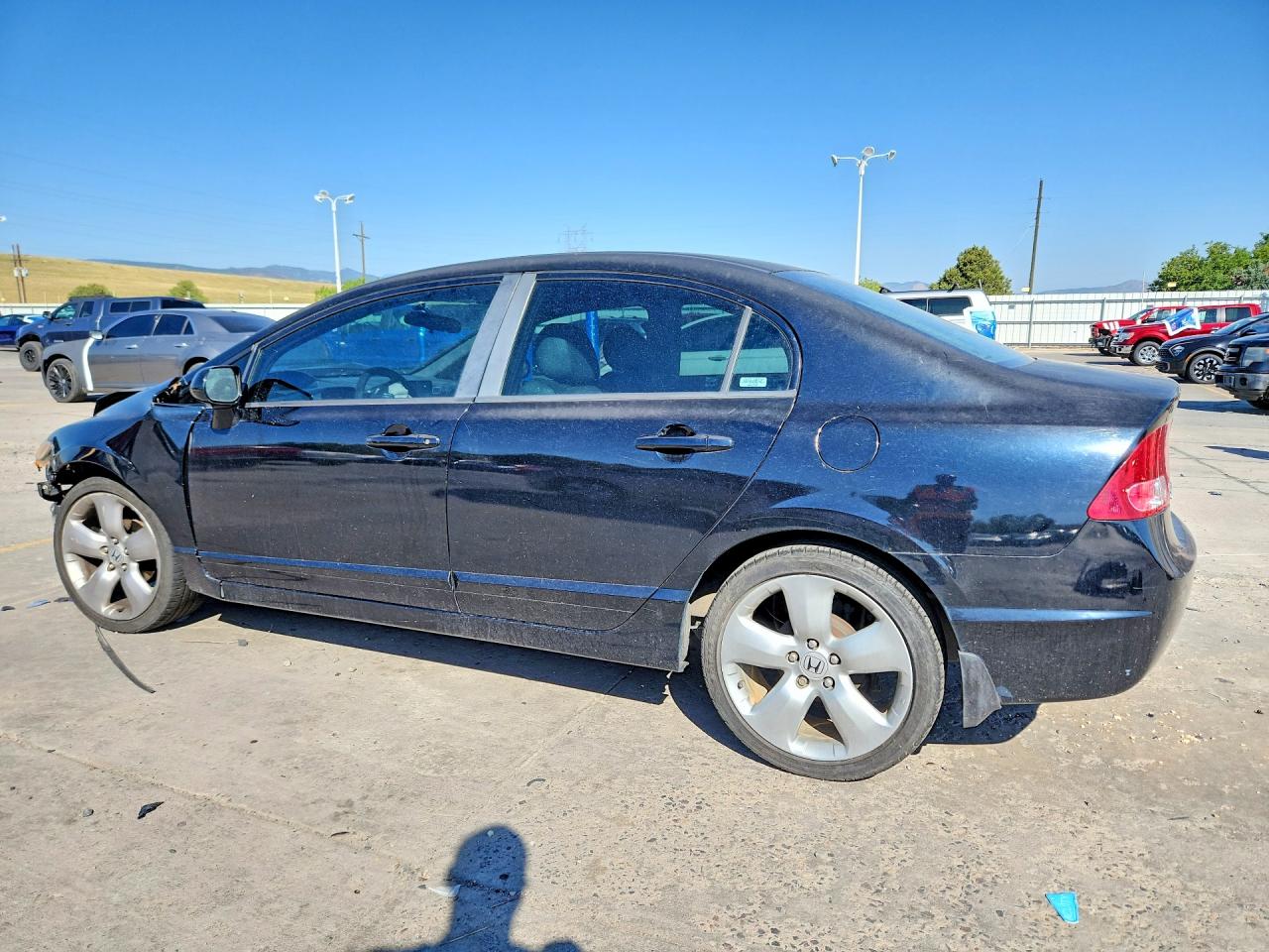 2007 Honda Civic Lx Black vin: 1HGFA15577L143443